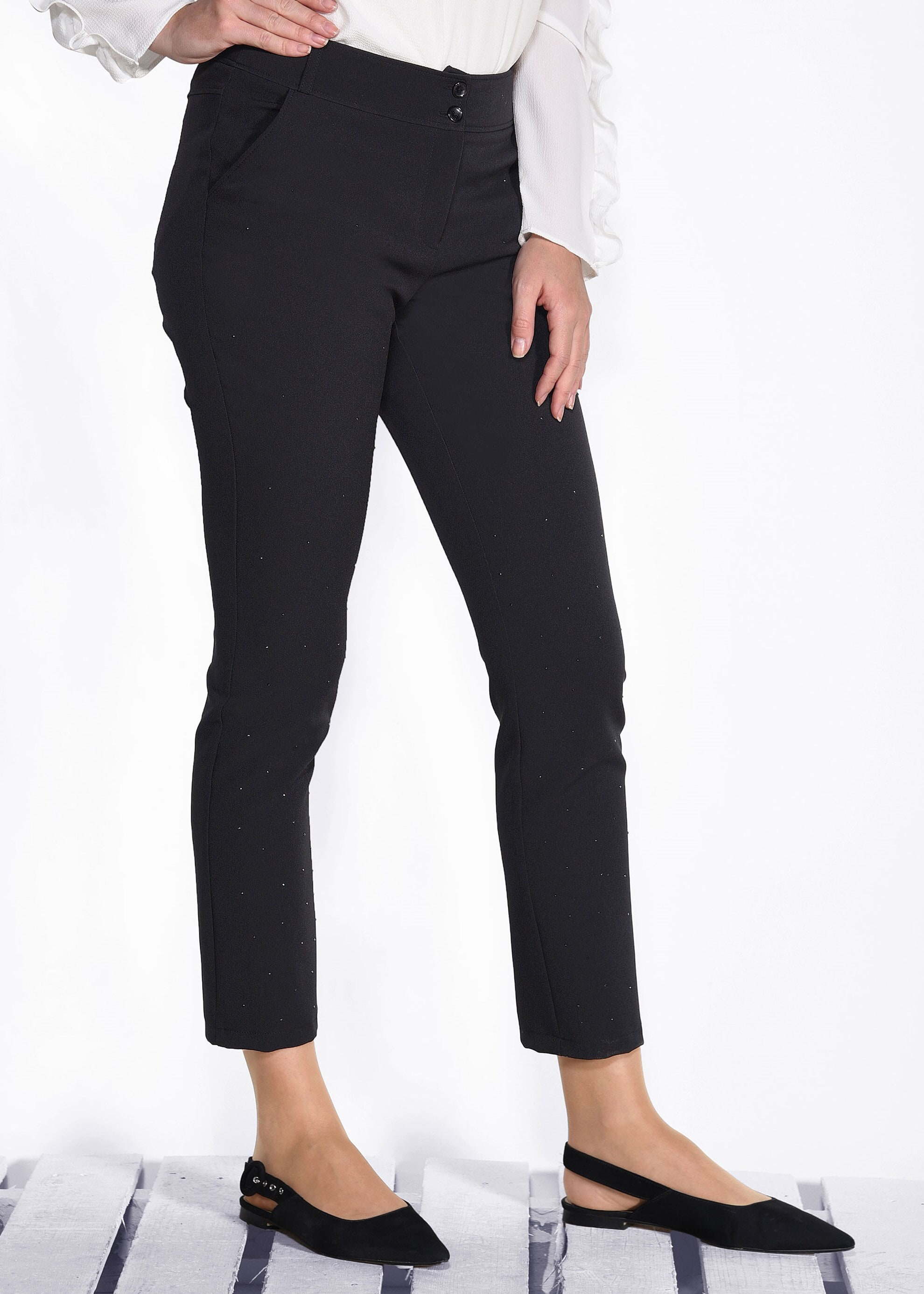 Tesettür giyim SİYAH DÜZ KESİM KLASİK PANTOLON 7341