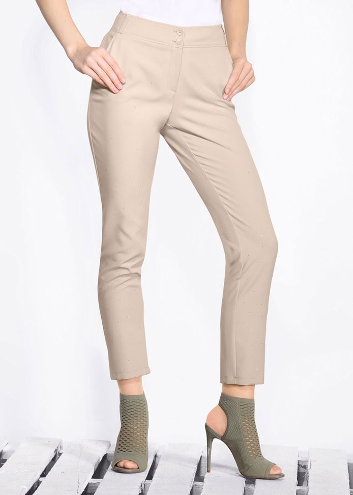 Tesettür giyim BEJ DÜZ KESİM KLASİK PANTOLON 7341