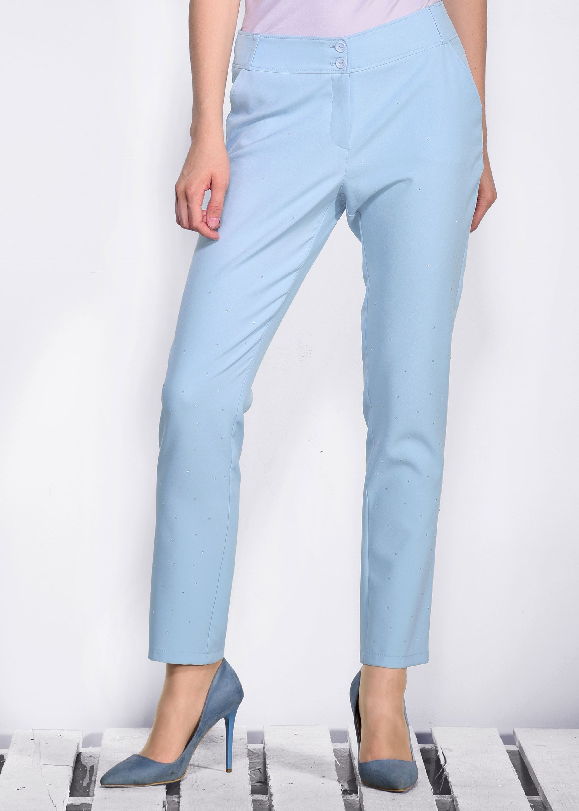 Tesettür giyim MAVİ DÜZ KESİM KLASİK PANTOLON 7341