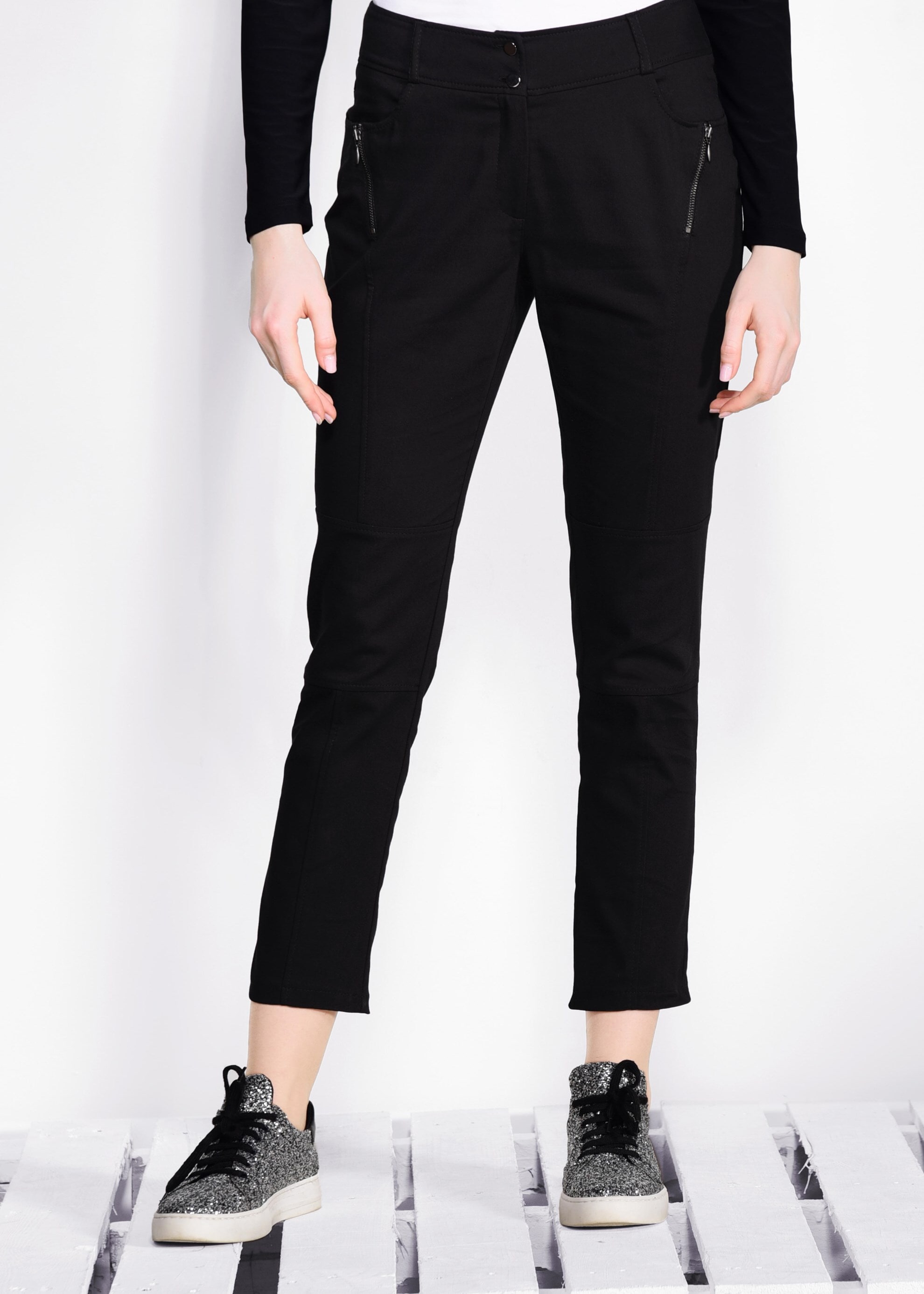 Tesettür giyim SİYAH FERMUAR DETAYLI PANTOLON 7343