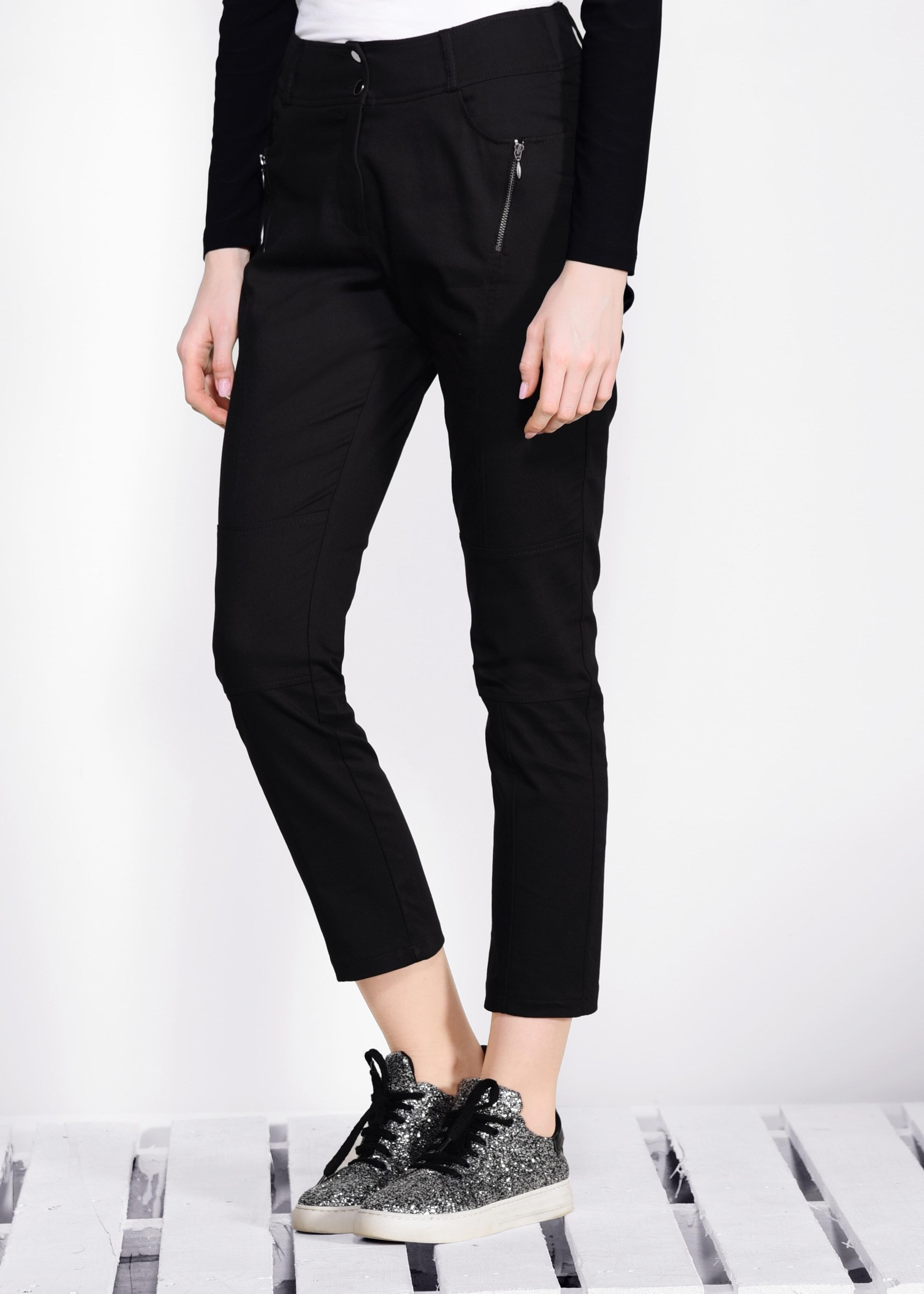 Tesettür giyim SİYAH FERMUAR DETAYLI PANTOLON 7343