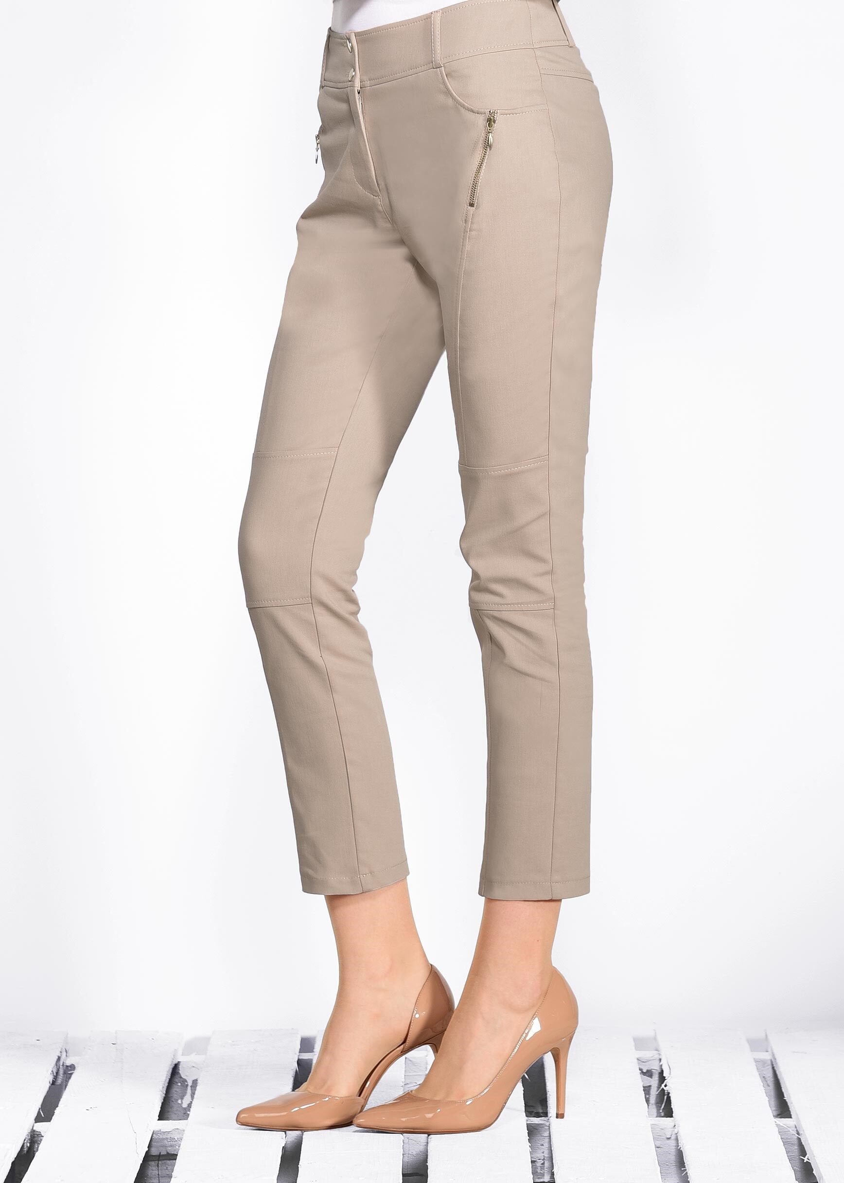 Tesettür giyim BEJ FERMUAR DETAYLI PANTOLON 7343