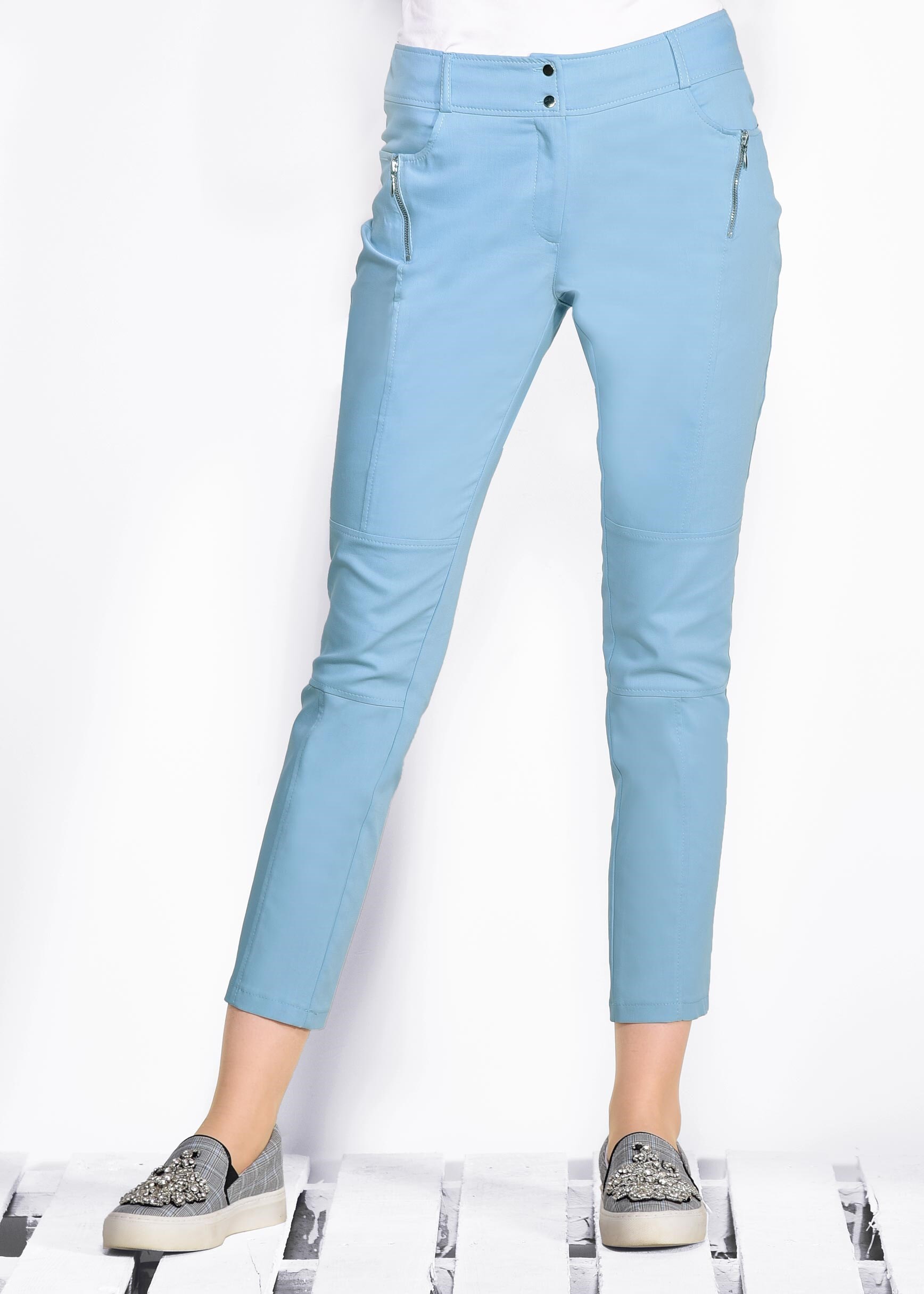 Tesettür giyim MAVİ FERMUAR DETAYLI PANTOLON 7343