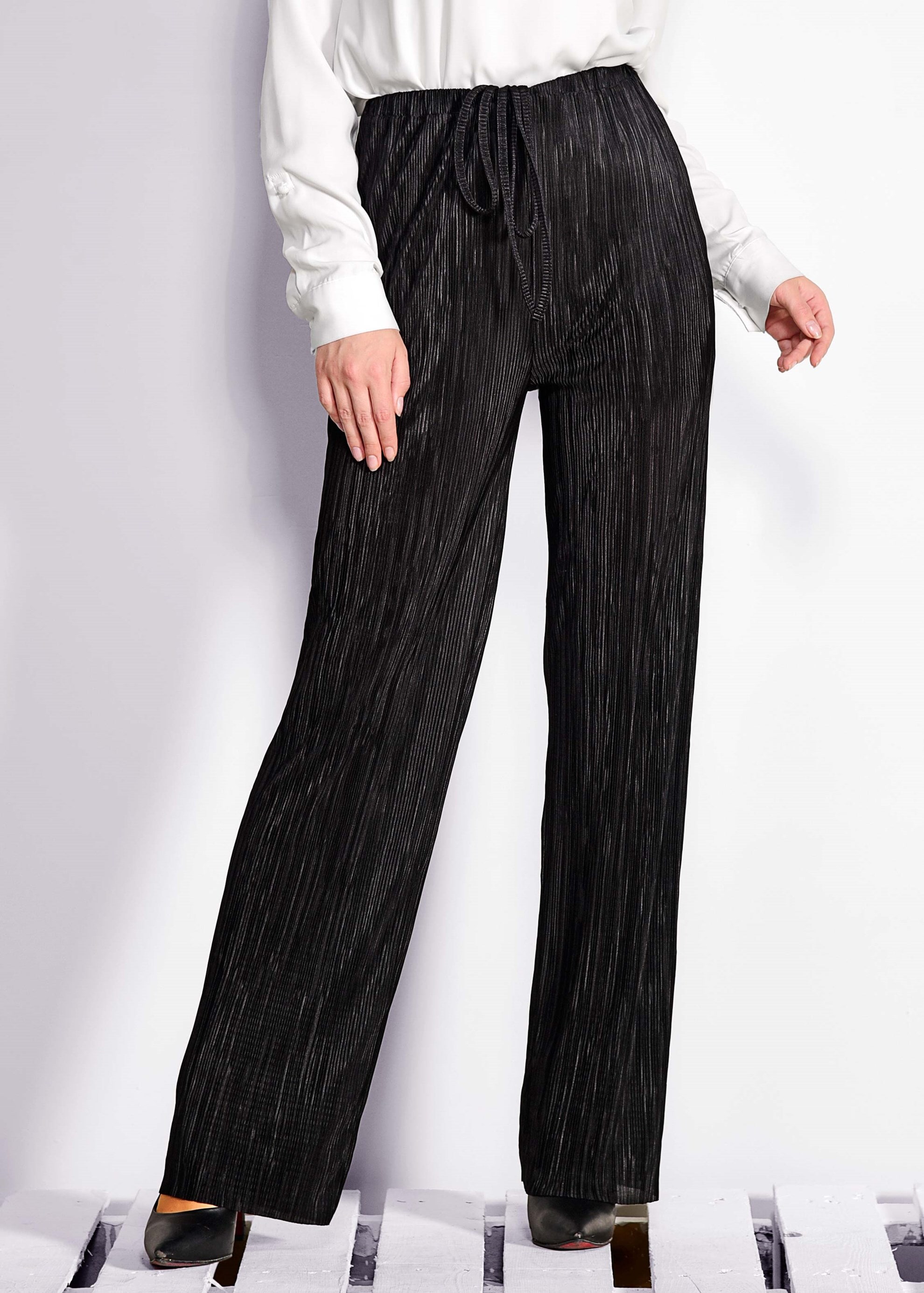 Tesettür giyim SİYAH PİLİSELİ PANTOLON 7346