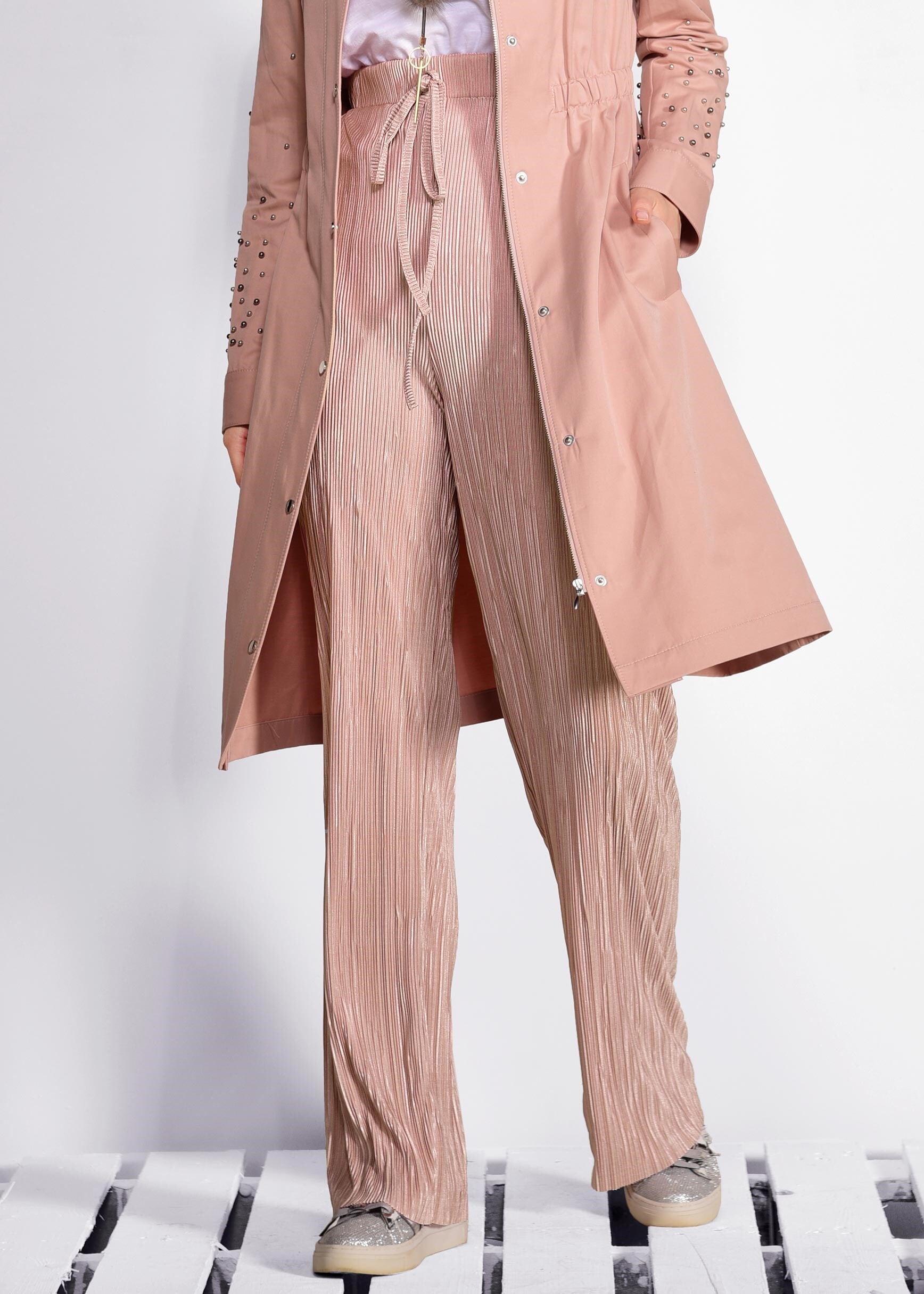 Tesettür giyim PUDRA PİLİSELİ PANTOLON 7346