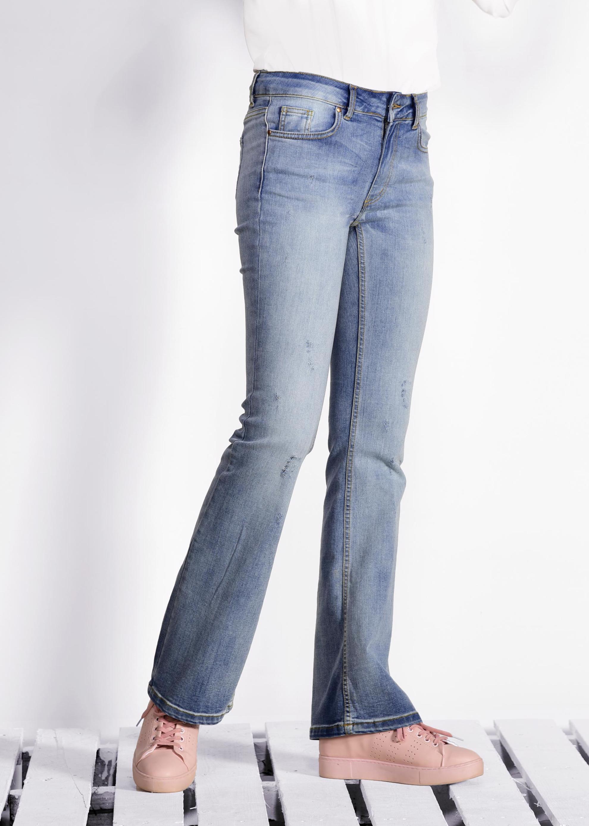 Tesettür giyim MAVİ BOL PAÇA DENİM PANTOLON 7347