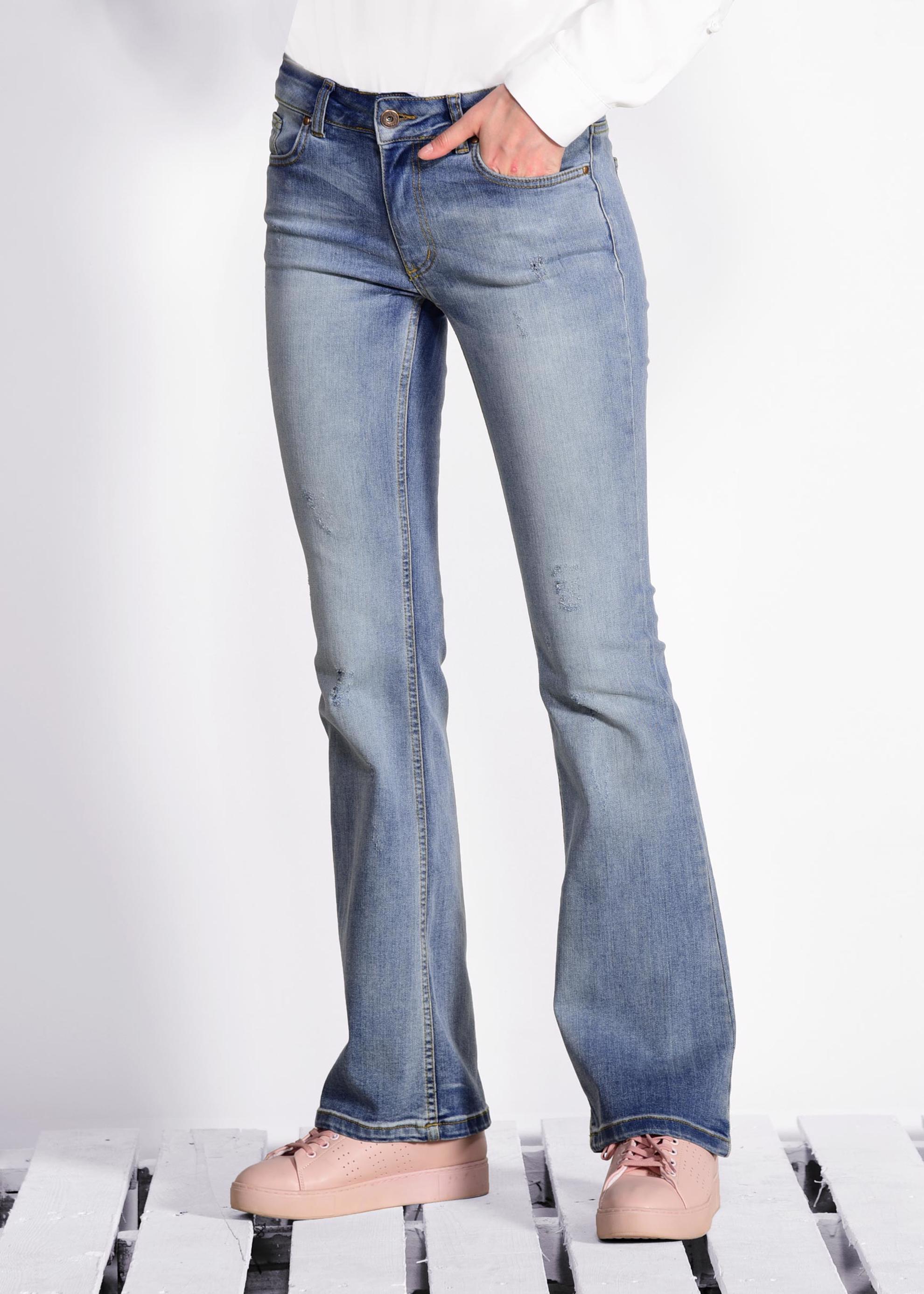 Tesettür giyim MAVİ BOL PAÇA DENİM PANTOLON 7347