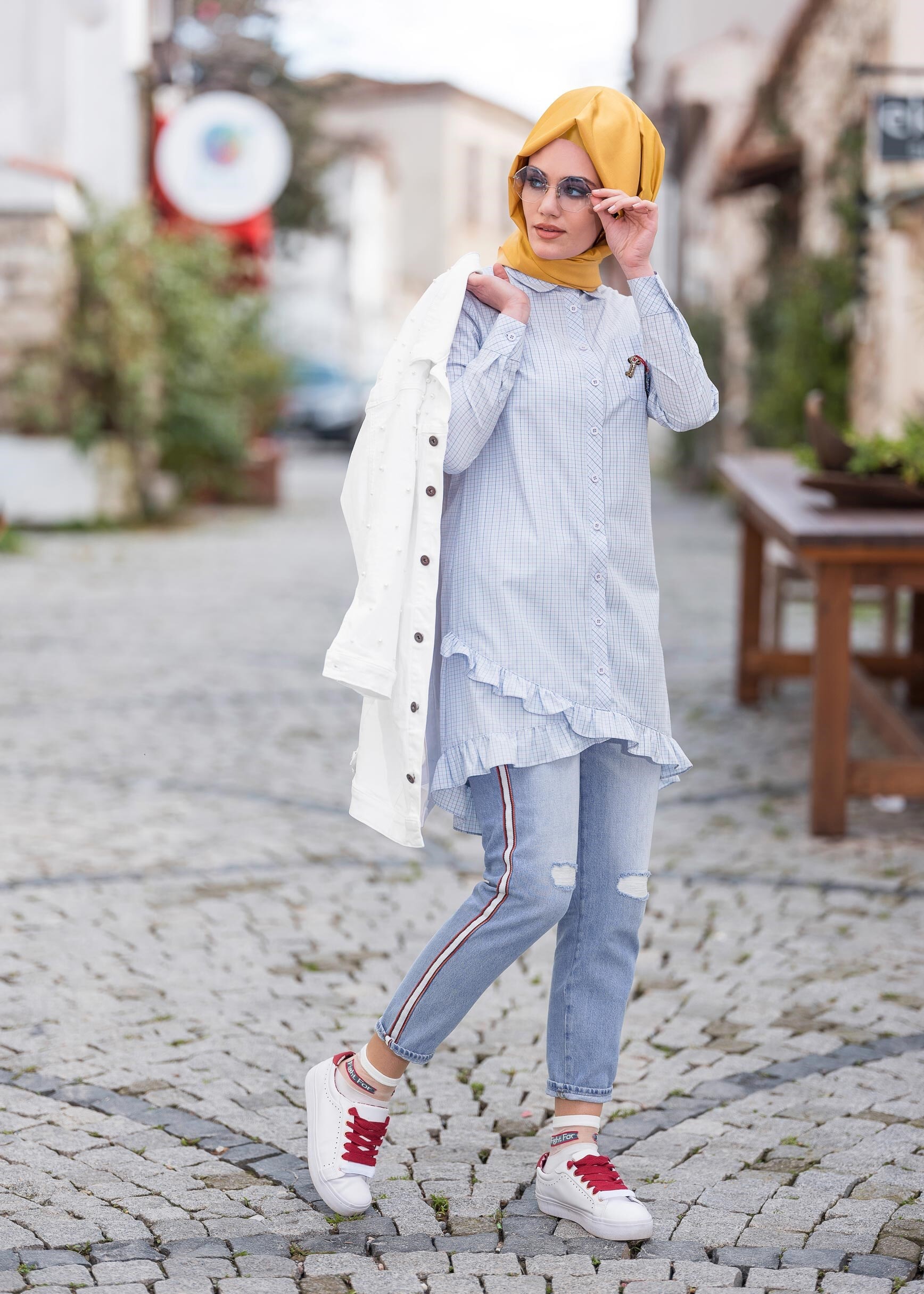 Tesettür giyim MAVİ 7358 WENTİ PANTOLON 36/42