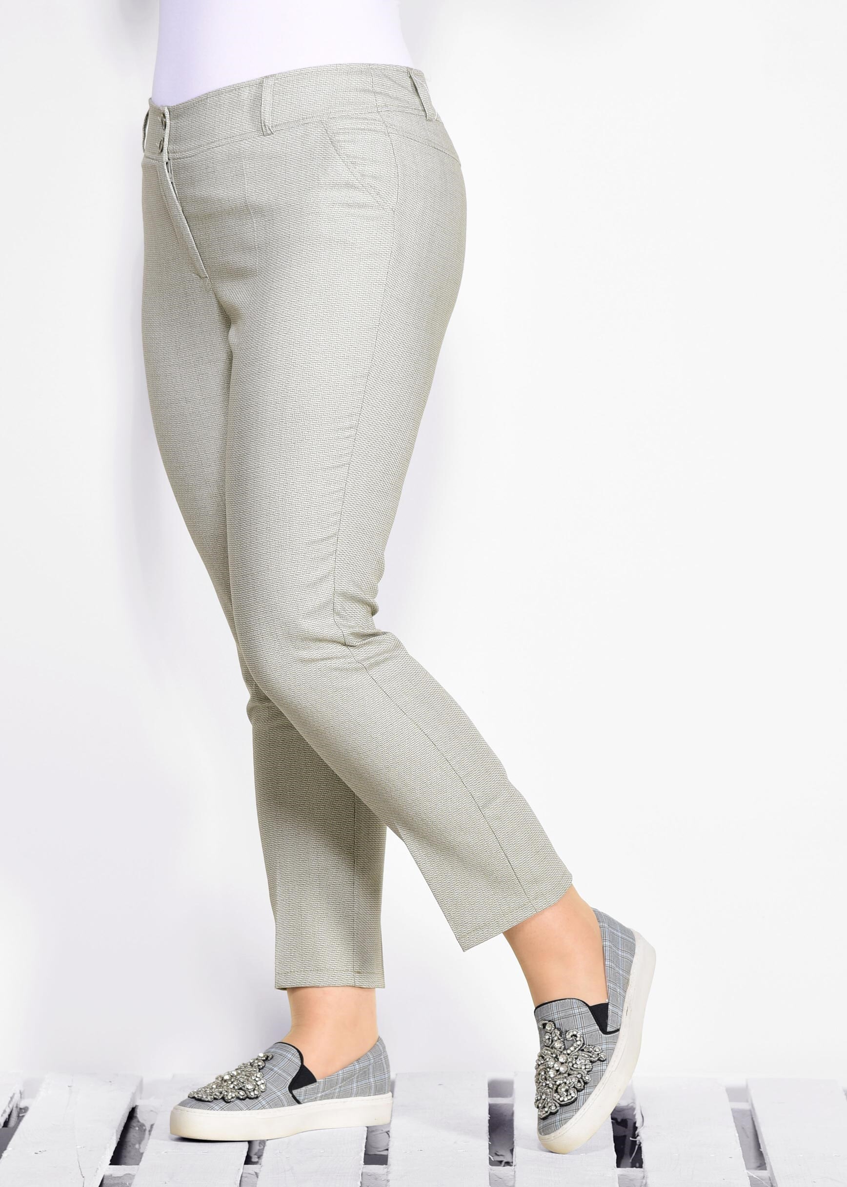 Tesettür giyim HAKİ DESENLİ PANTOLON 7366