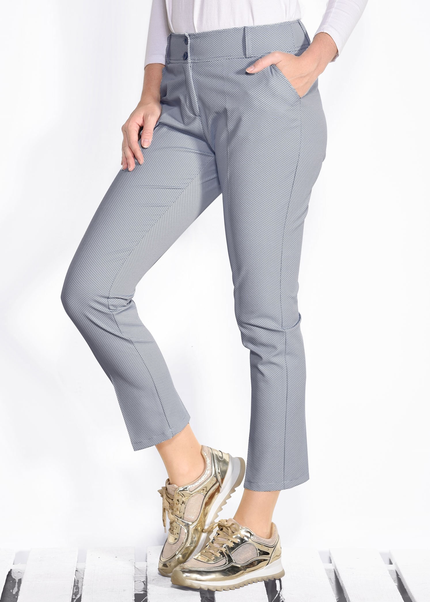 Tesettür giyim LACİVERT DESENLİ PANTOLON 7375