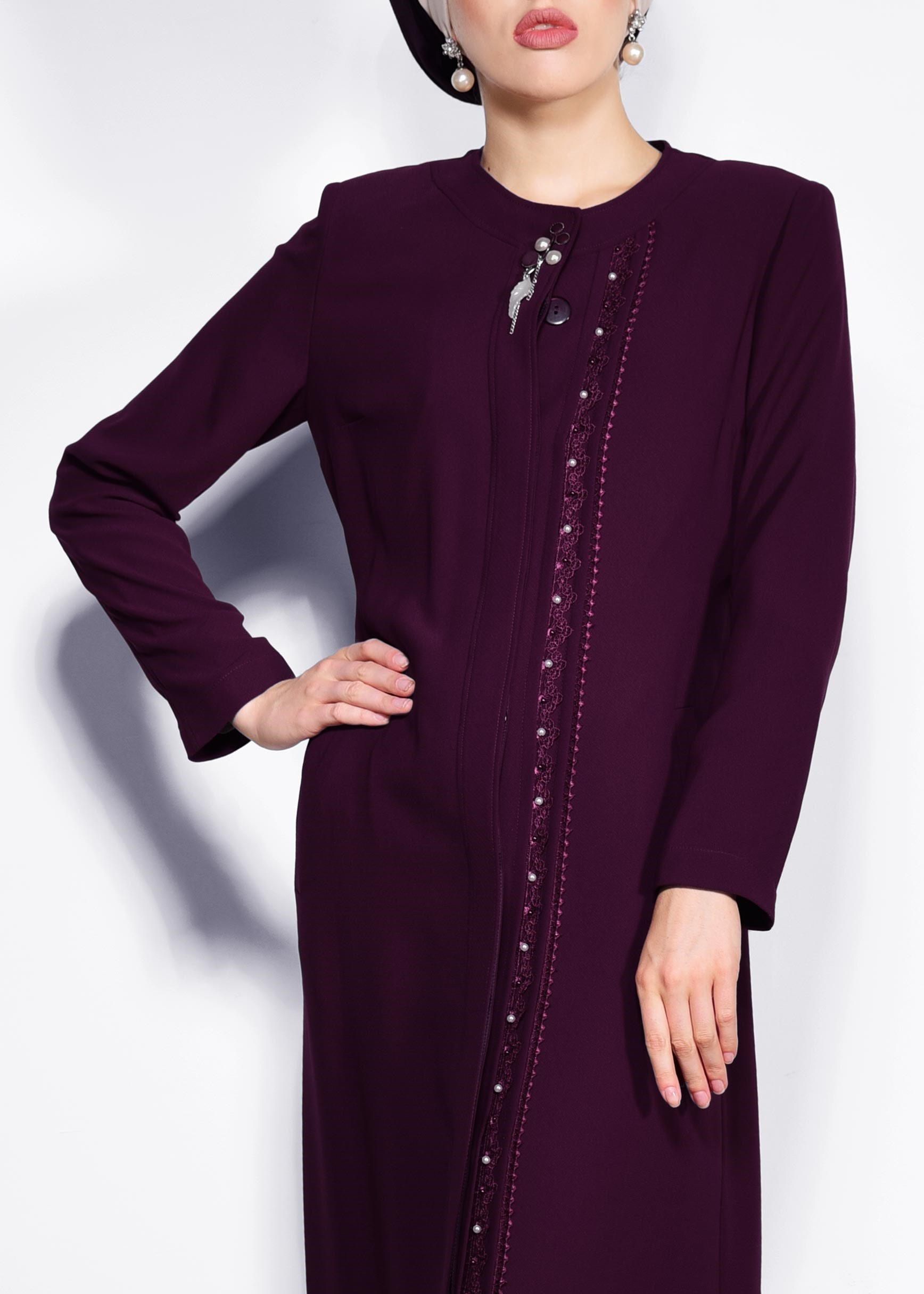 Tesettür giyim MÜRDÜM KUŞAKLI PARDESÜ 1230