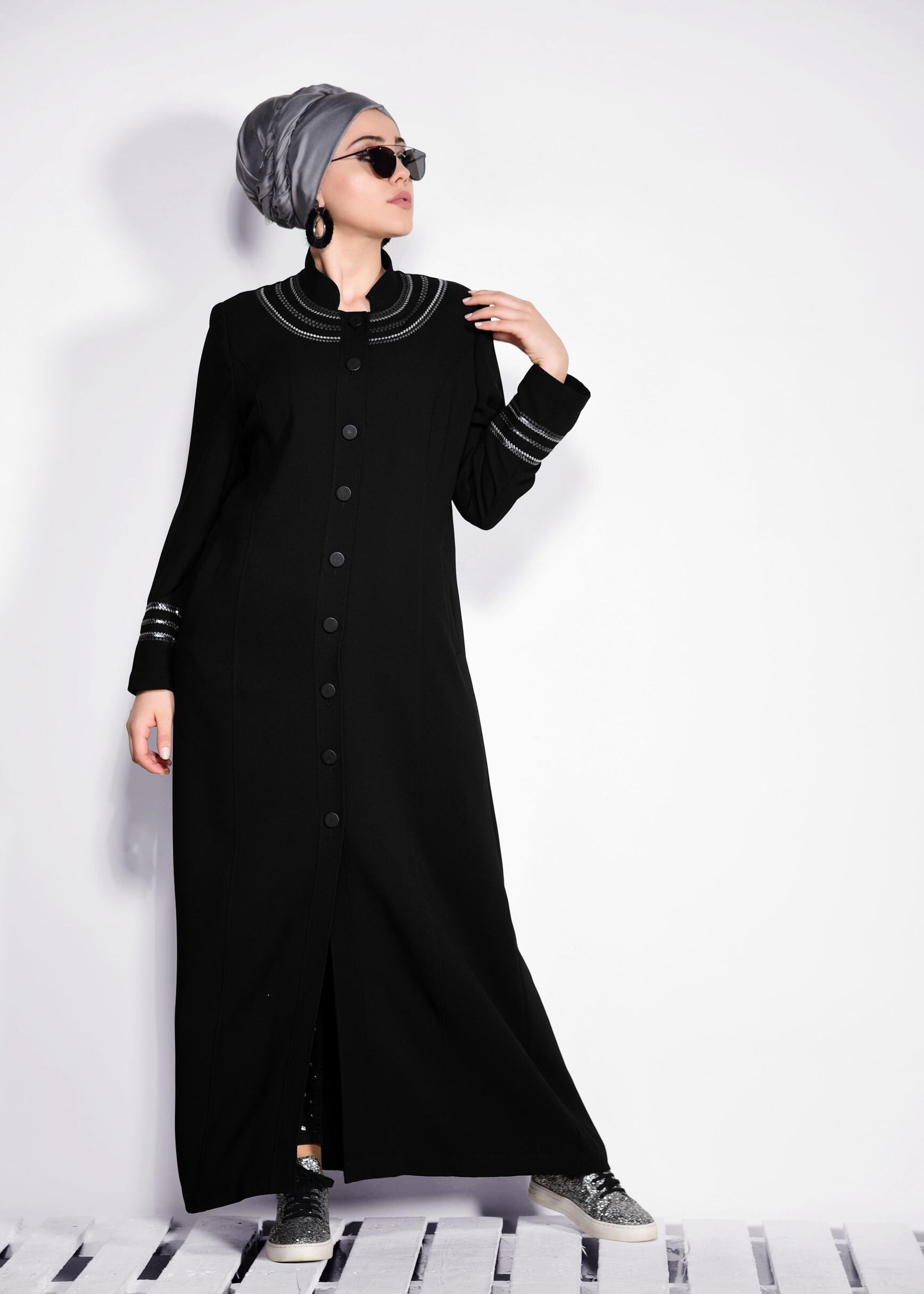 Hijab clothing BLACK 1282 ENİGMA PARDESÜ 46/52 TEK44