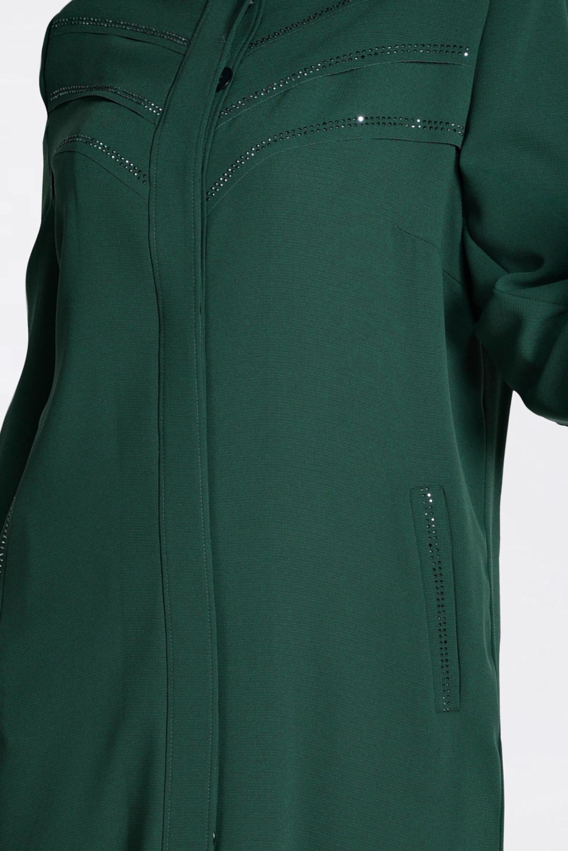 Tesettür giyim YEŞİL GİZLİ DÜĞMELİ PARDESÜ 1291