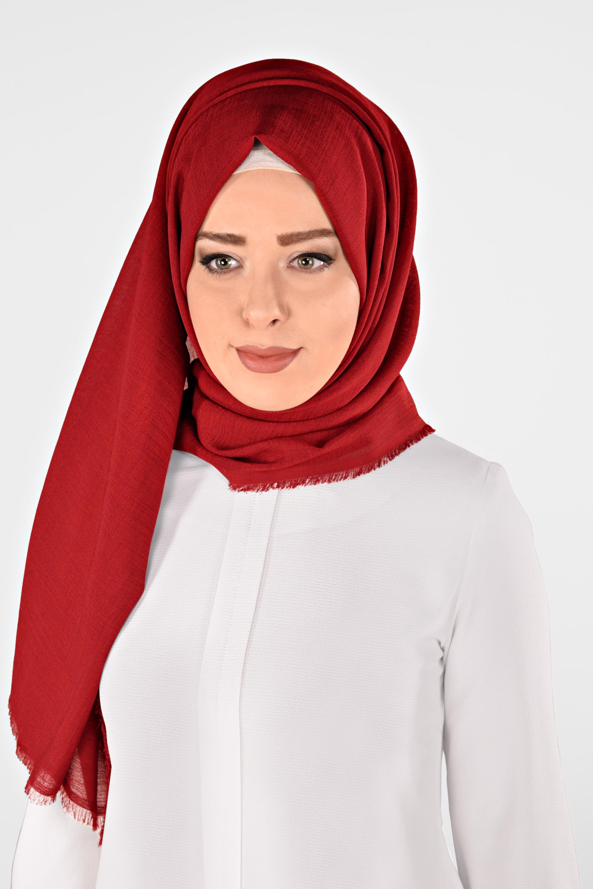 Tesettür giyim KIRMIZI 9900 ALVİNA HİNT İPEKSİ ŞAL
