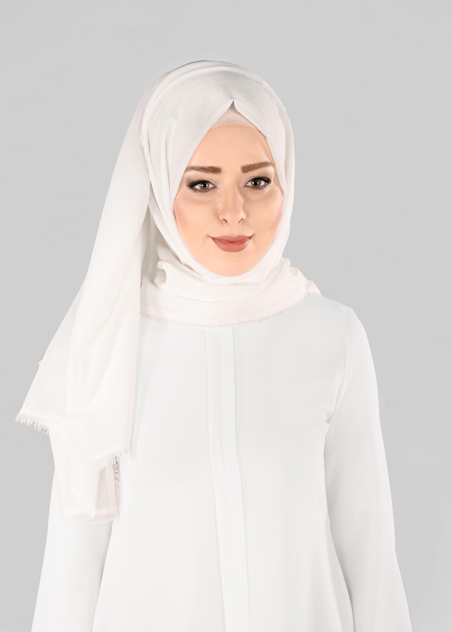 Tesettür giyim EKRU 9900 ALVİNA HİNT İPEKSİ ŞAL