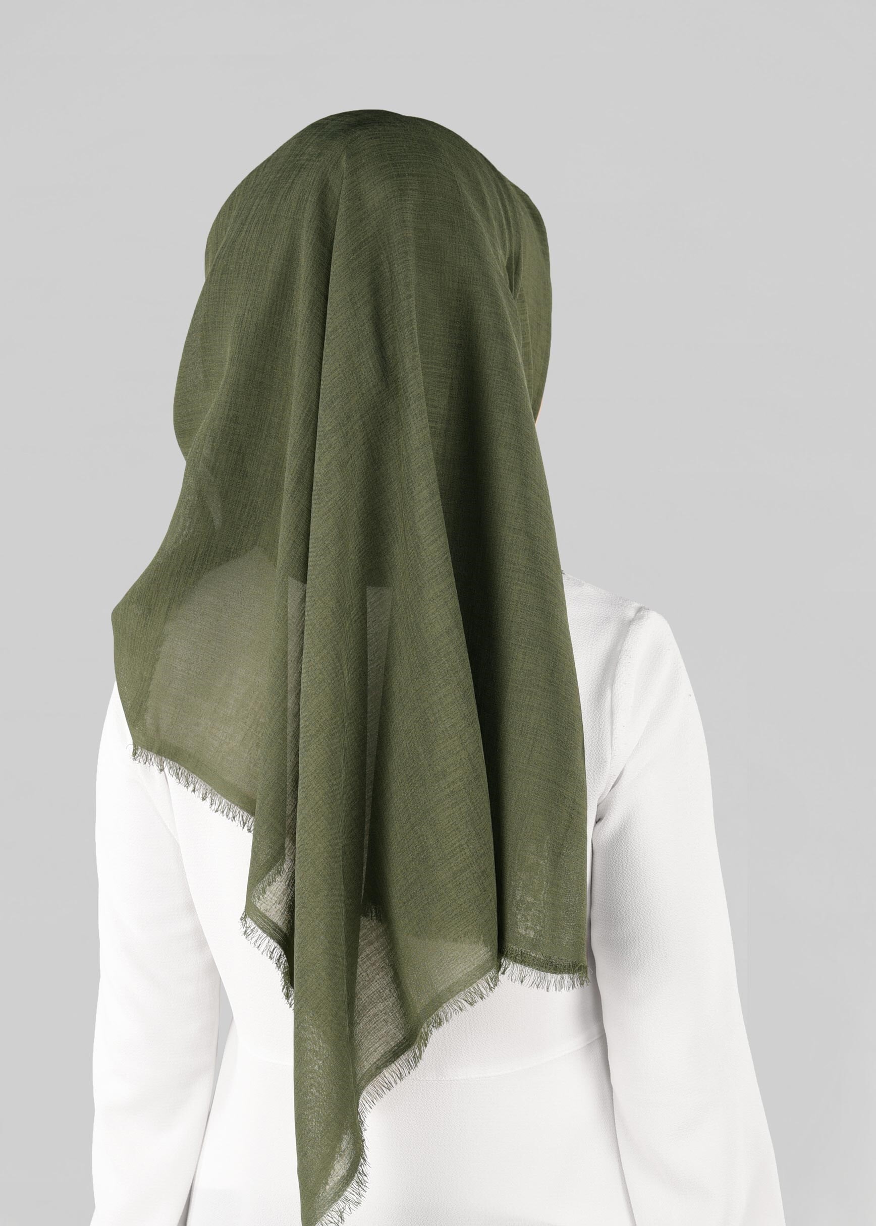 Tesettür giyim HAKİ 9900 ALVİNA HİNT İPEKSİ ŞAL