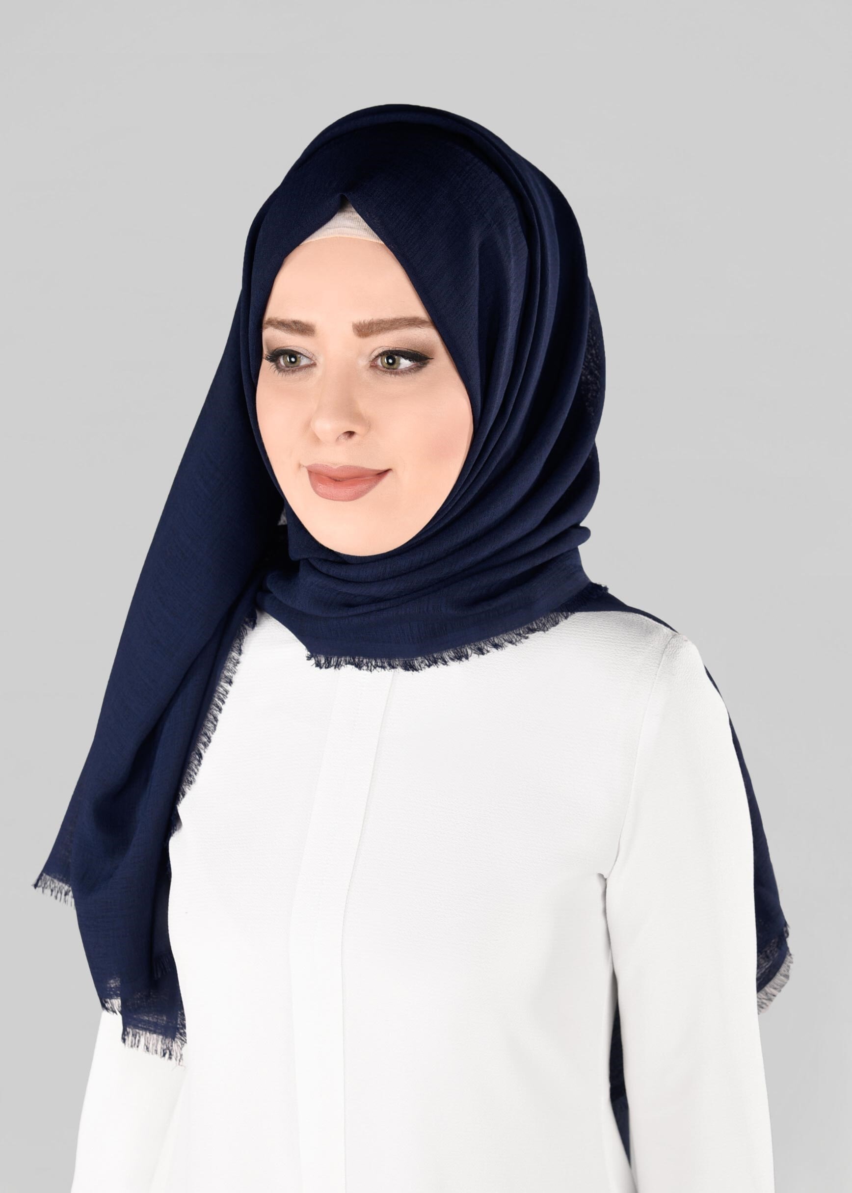 Tesettür giyim LACİVERT 9900 ALVİNA HİNT İPEKSİ ŞAL