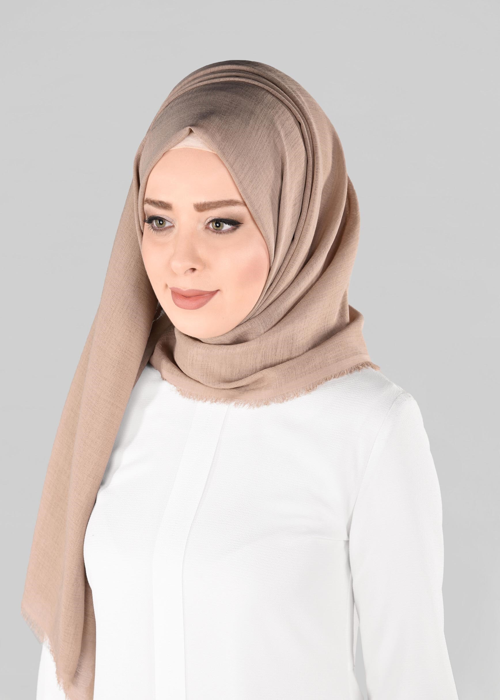 Tesettür giyim VİZON 9900 ALVİNA HİNT İPEKSİ ŞAL