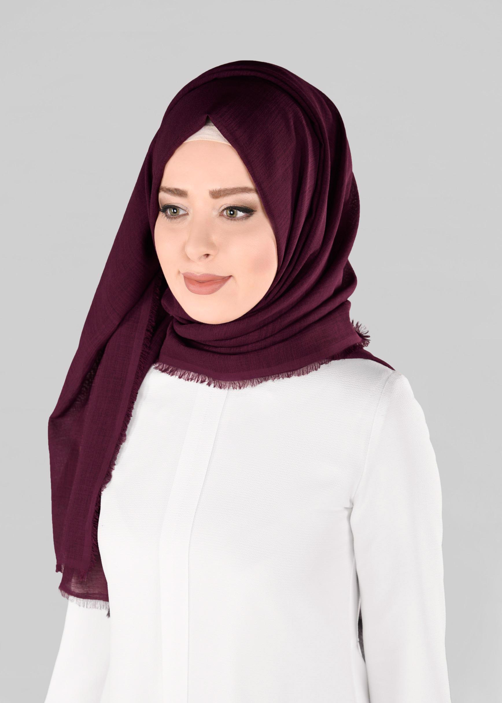 Tesettür giyim BORDO 9900 ALVİNA HİNT İPEKSİ ŞAL