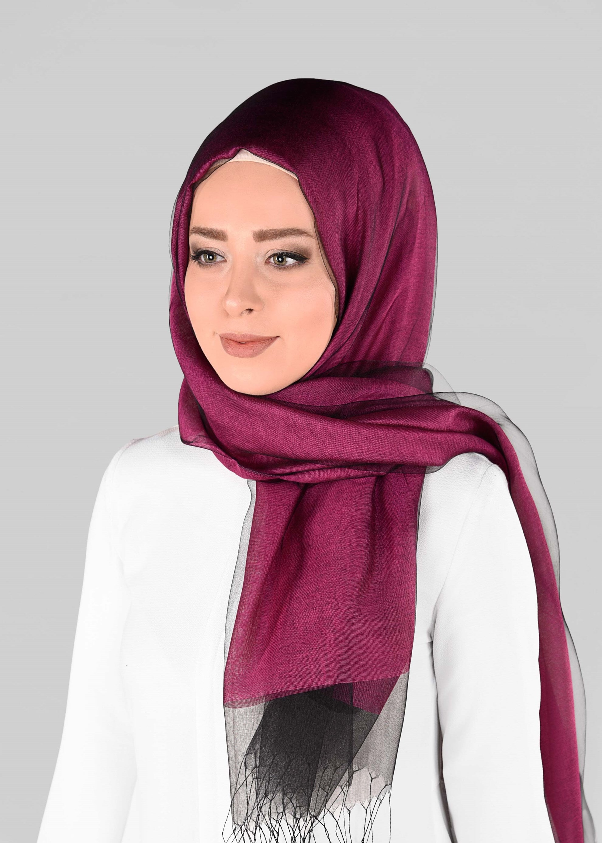Tesettür giyim FUŞYA 9902 ALVİNA TÜLLÜ ŞAL