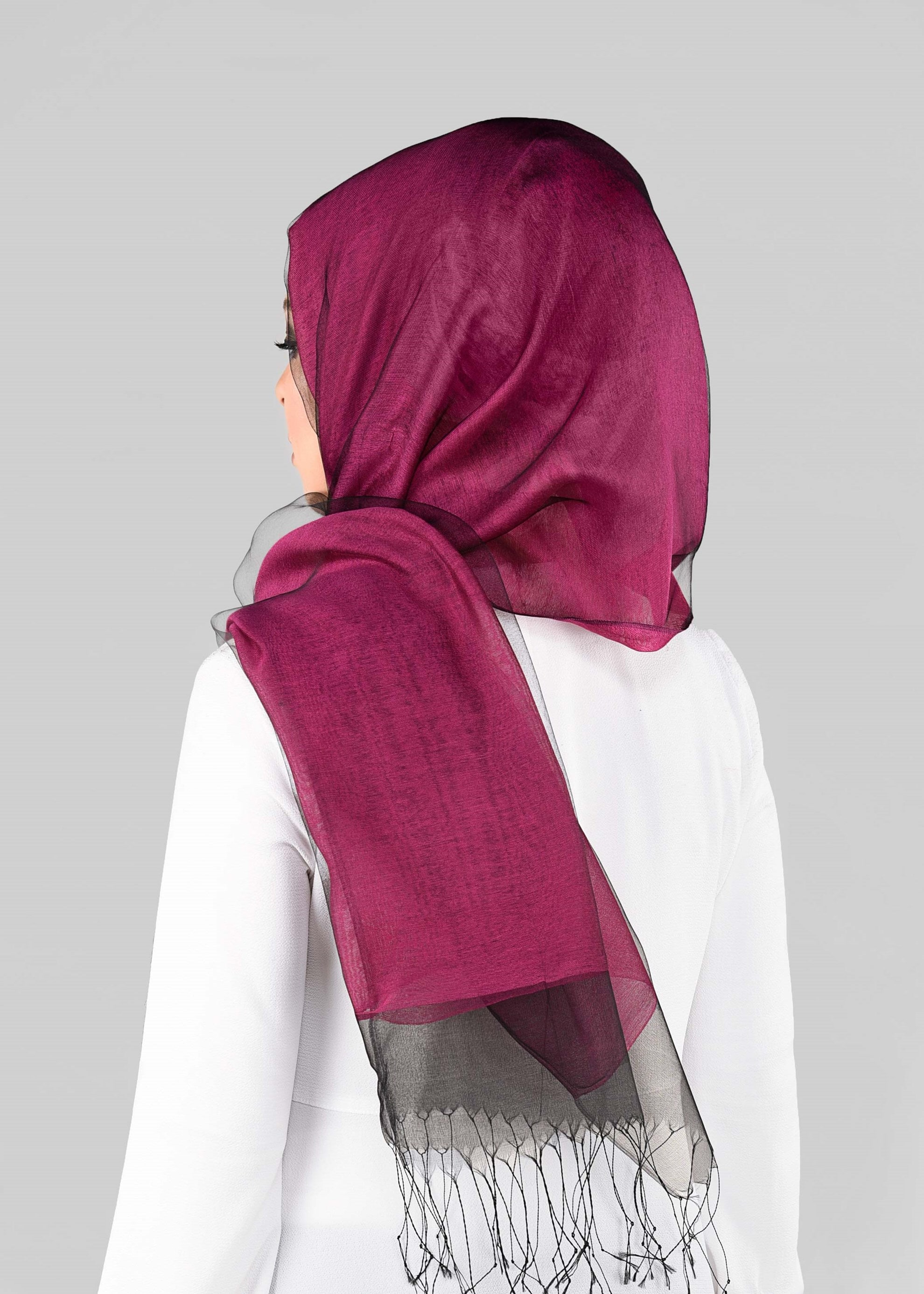 Tesettür giyim FUŞYA 9902 ALVİNA TÜLLÜ ŞAL