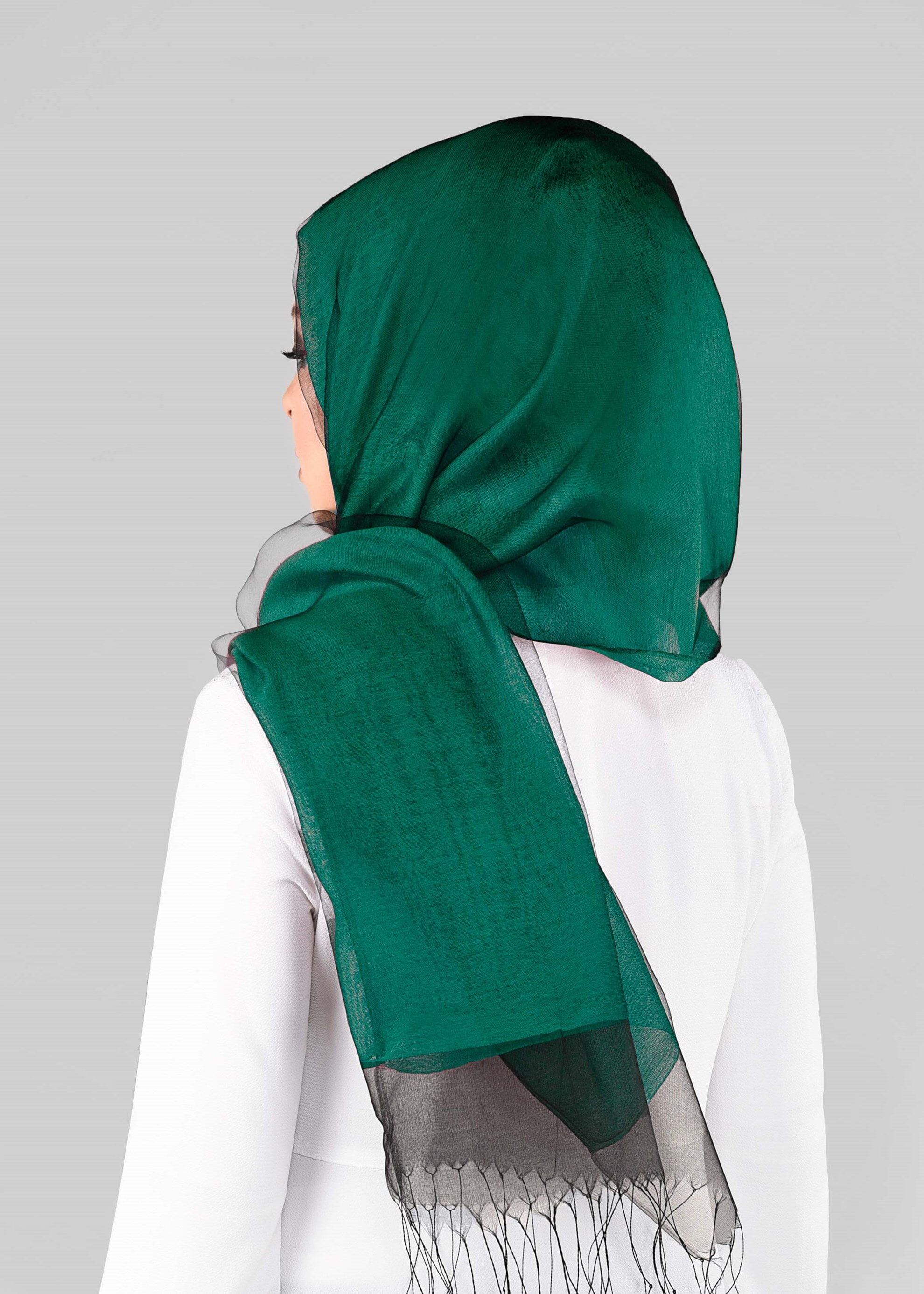 Tesettür giyim YEŞİL 9902 ALVİNA TÜLLÜ ŞAL