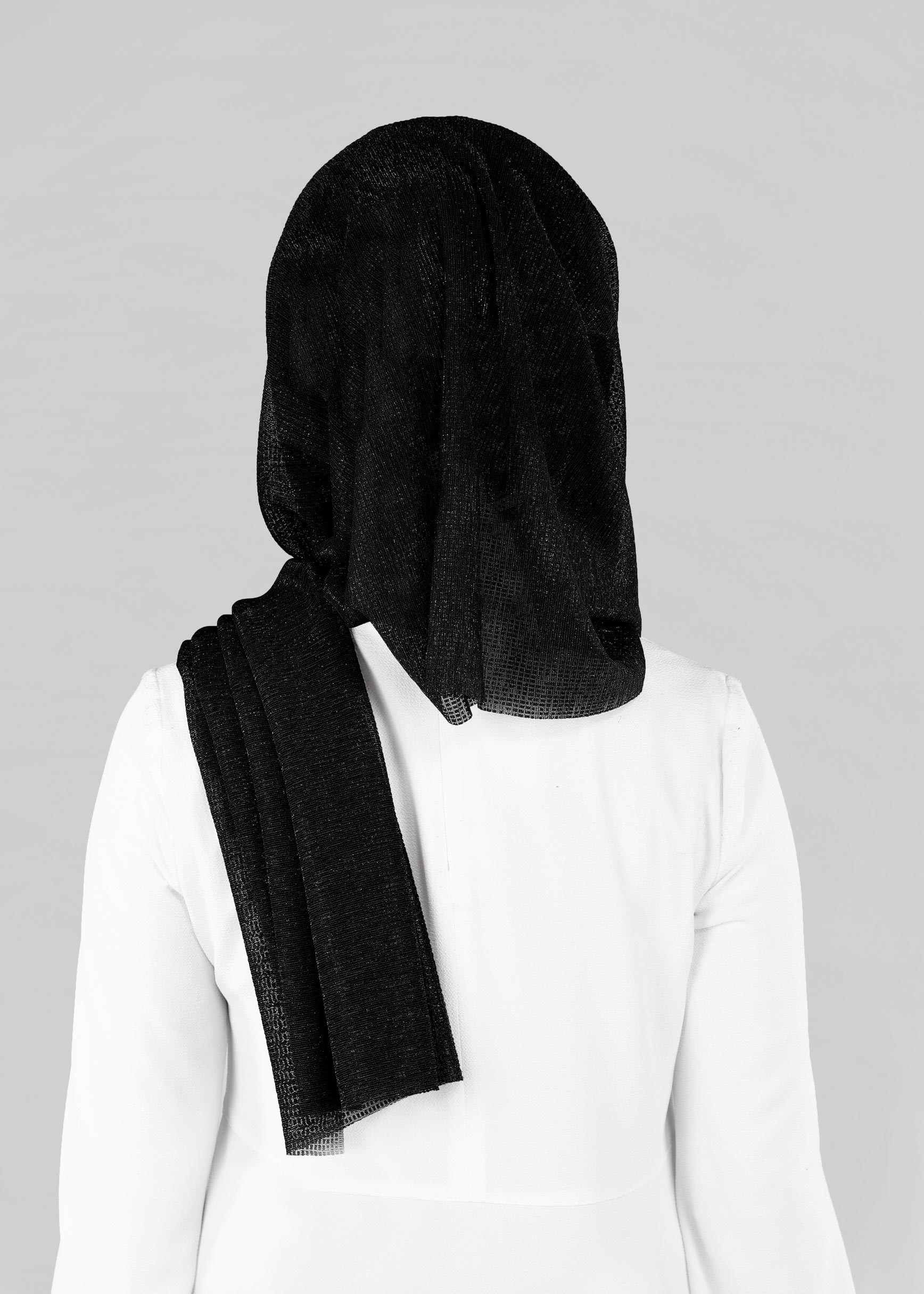 Tesettür giyim SİYAH 9905  KARELİ MOONLİGHT SİMLİ ŞAL