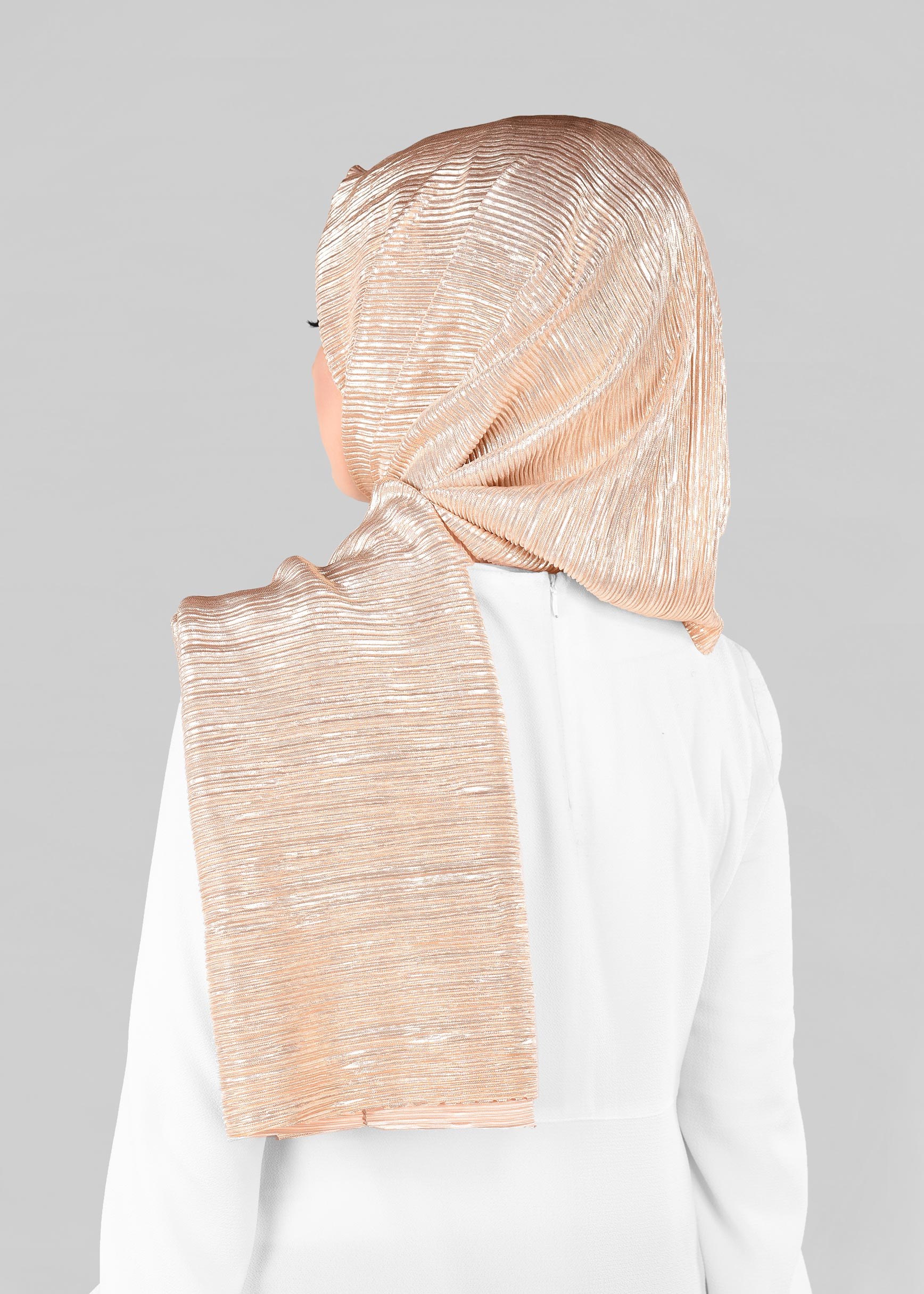 Tesettür giyim PUDRA 9906 ALVİNA PİLİSELİ FOİL SİMLİ ŞAL