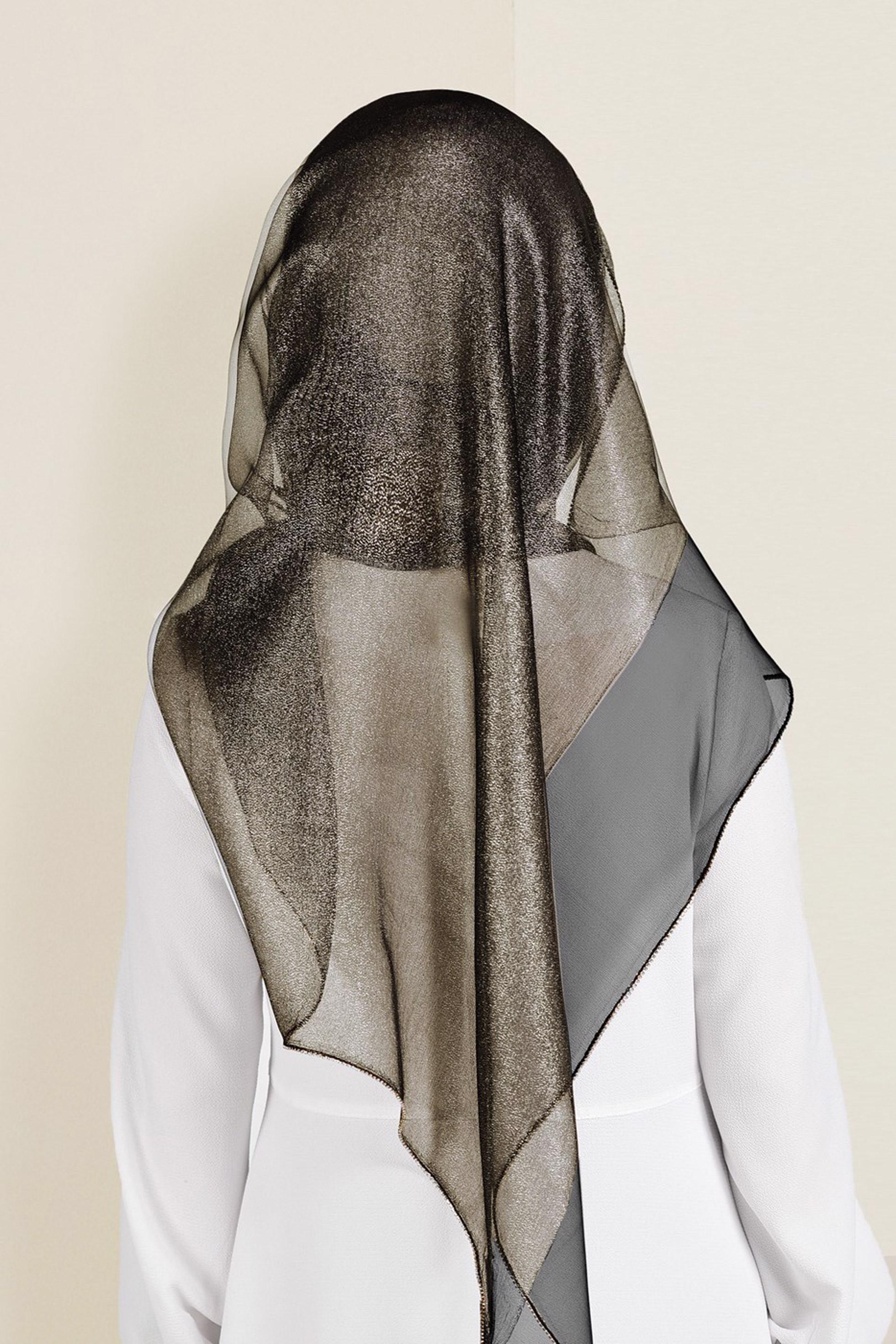 Tesettür giyim SİYAH ALVİNA KENARUCU TAŞLI ŞAL 9910