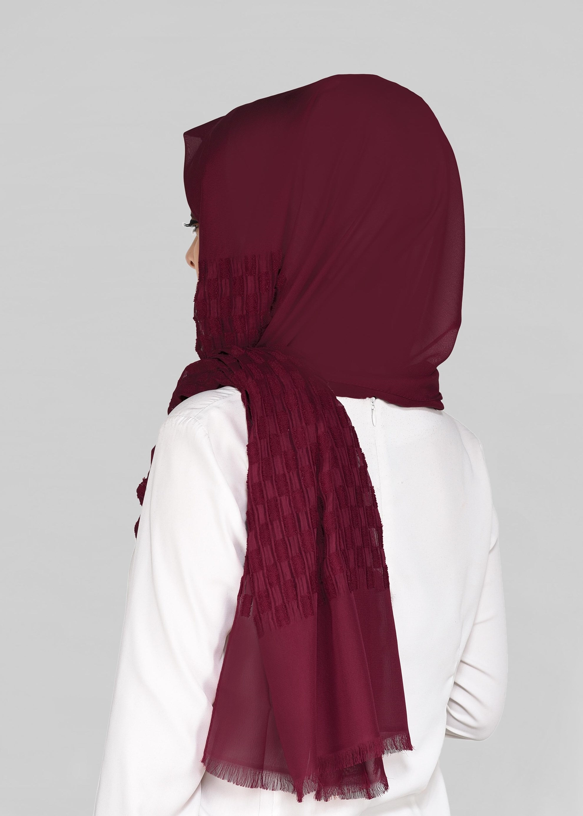 Tesettür giyim KIRMIZI 9912 ALVİNA GOFRE ŞAL