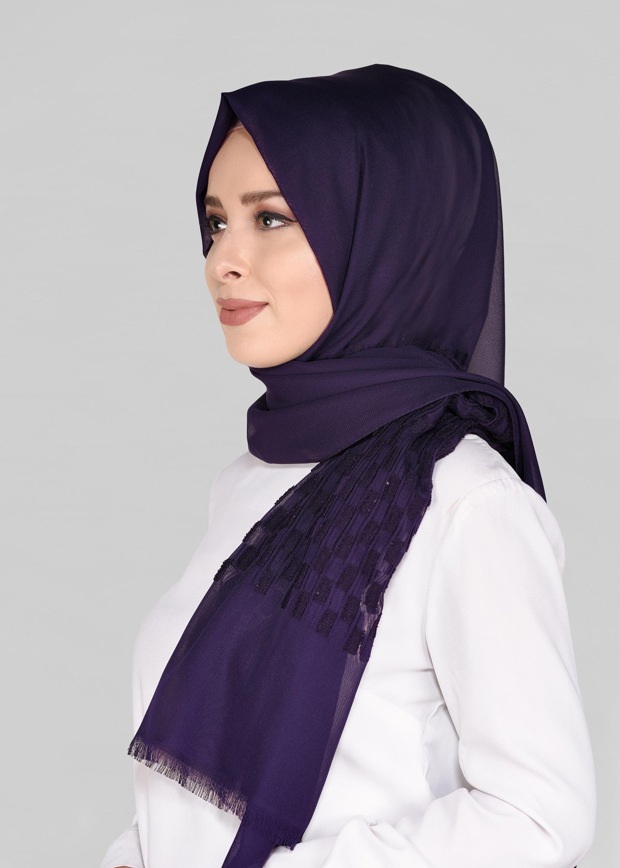 Tesettür giyim MOR 9912 ALVİNA GOFRE ŞAL