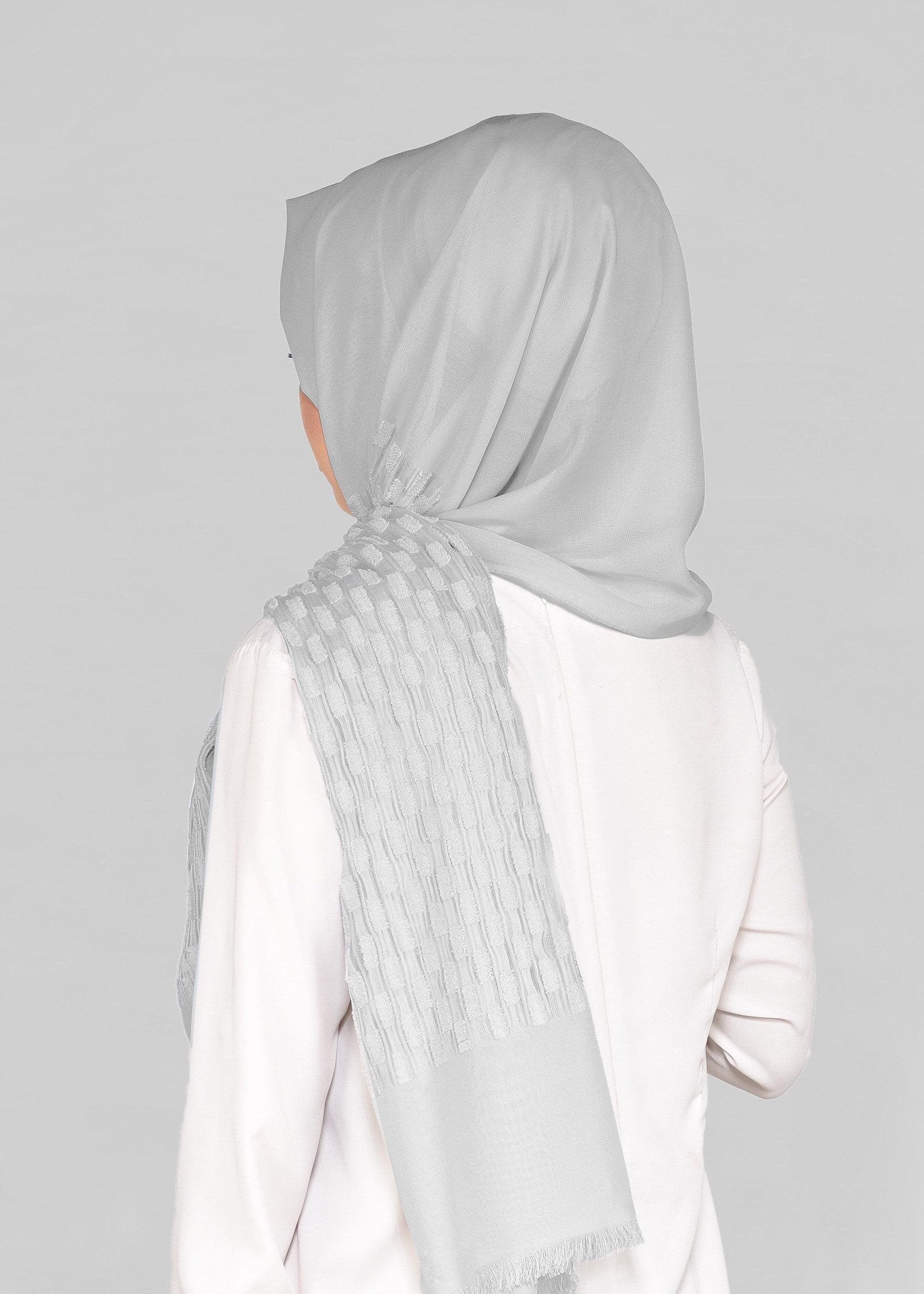 Tesettür giyim GRİ 9912 ALVİNA GOFRE ŞAL