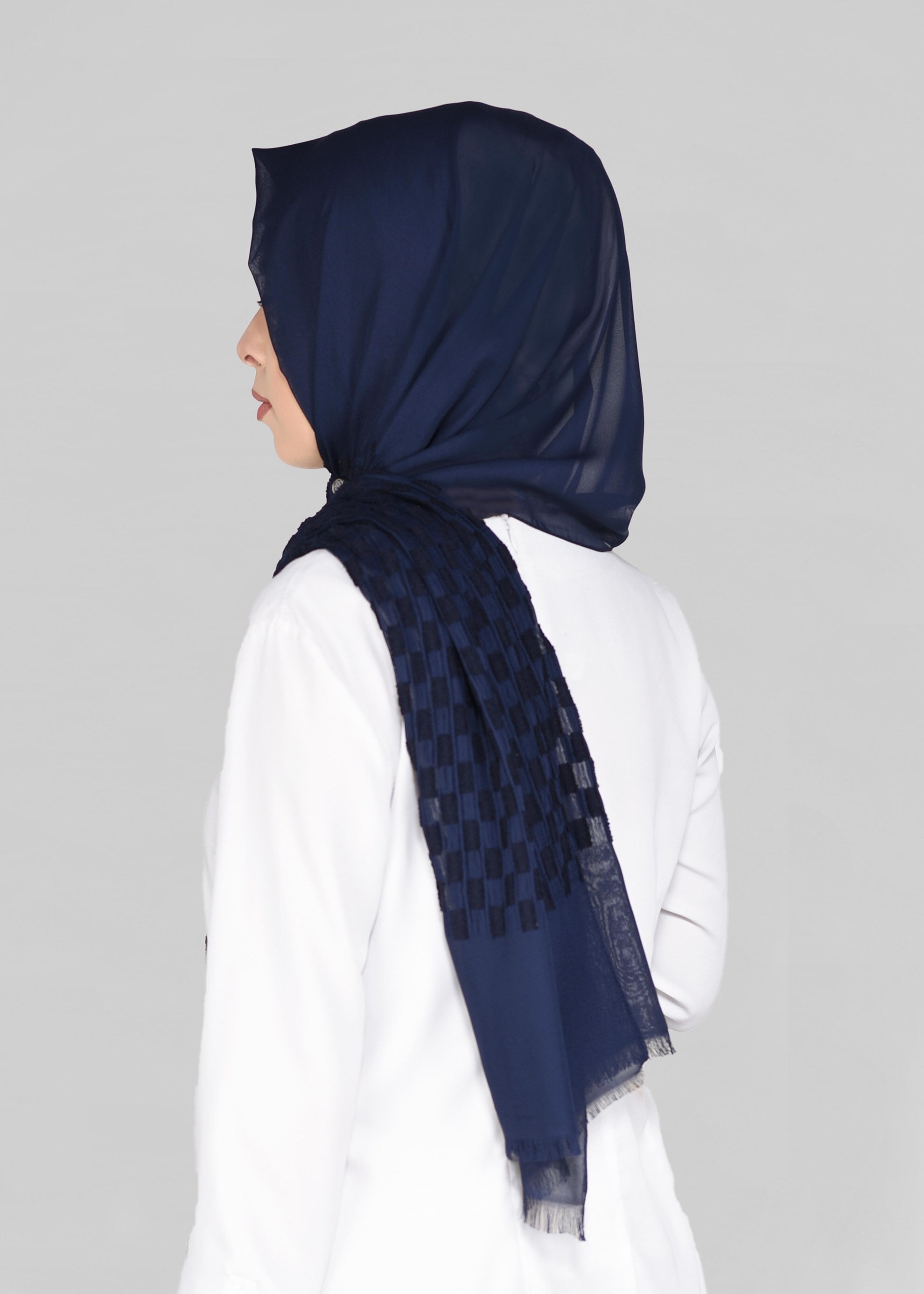 Tesettür giyim LACİVERT 9912 ALVİNA GOFRE ŞAL