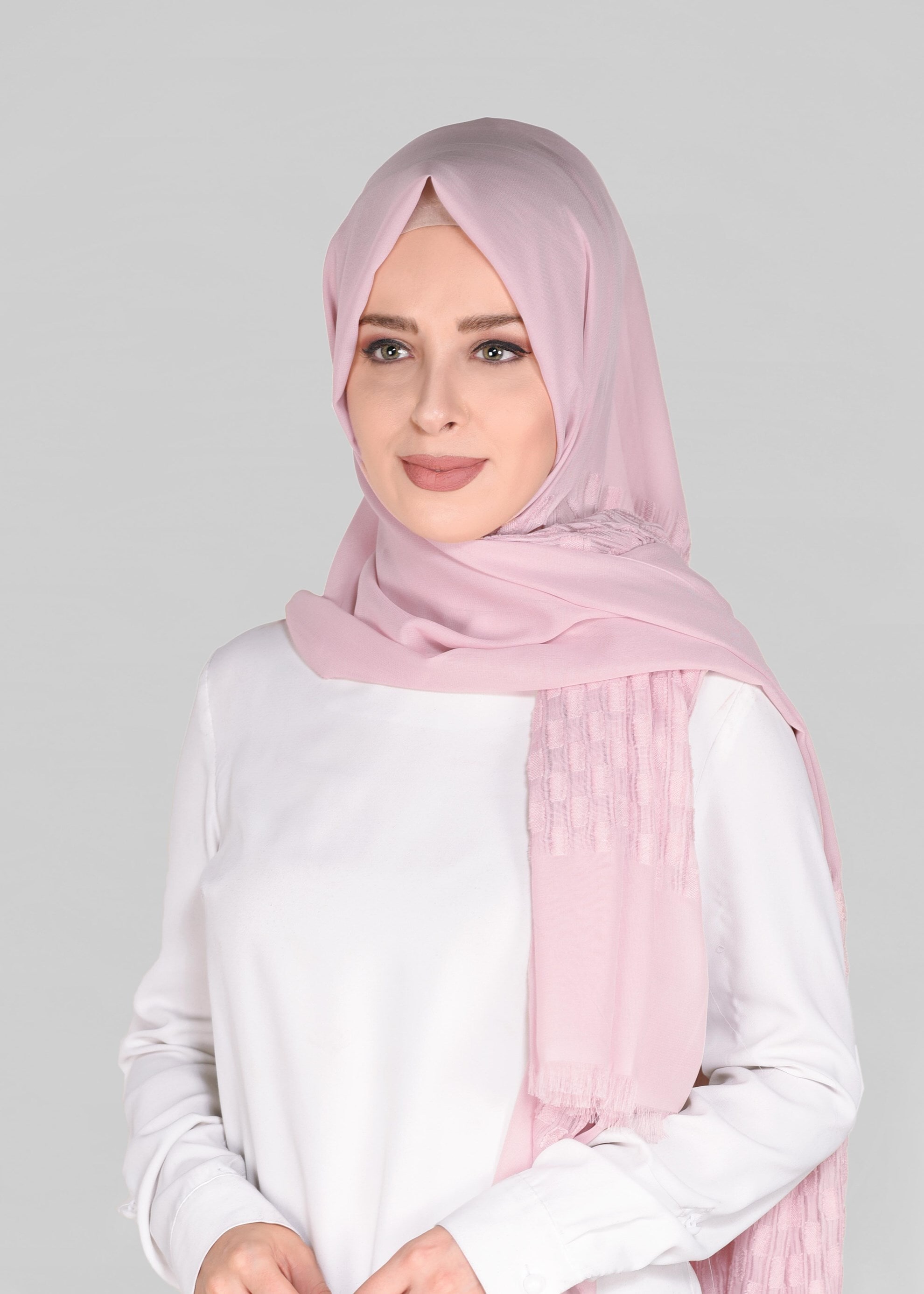 Tesettür giyim PUDRA 9912 ALVİNA GOFRE ŞAL