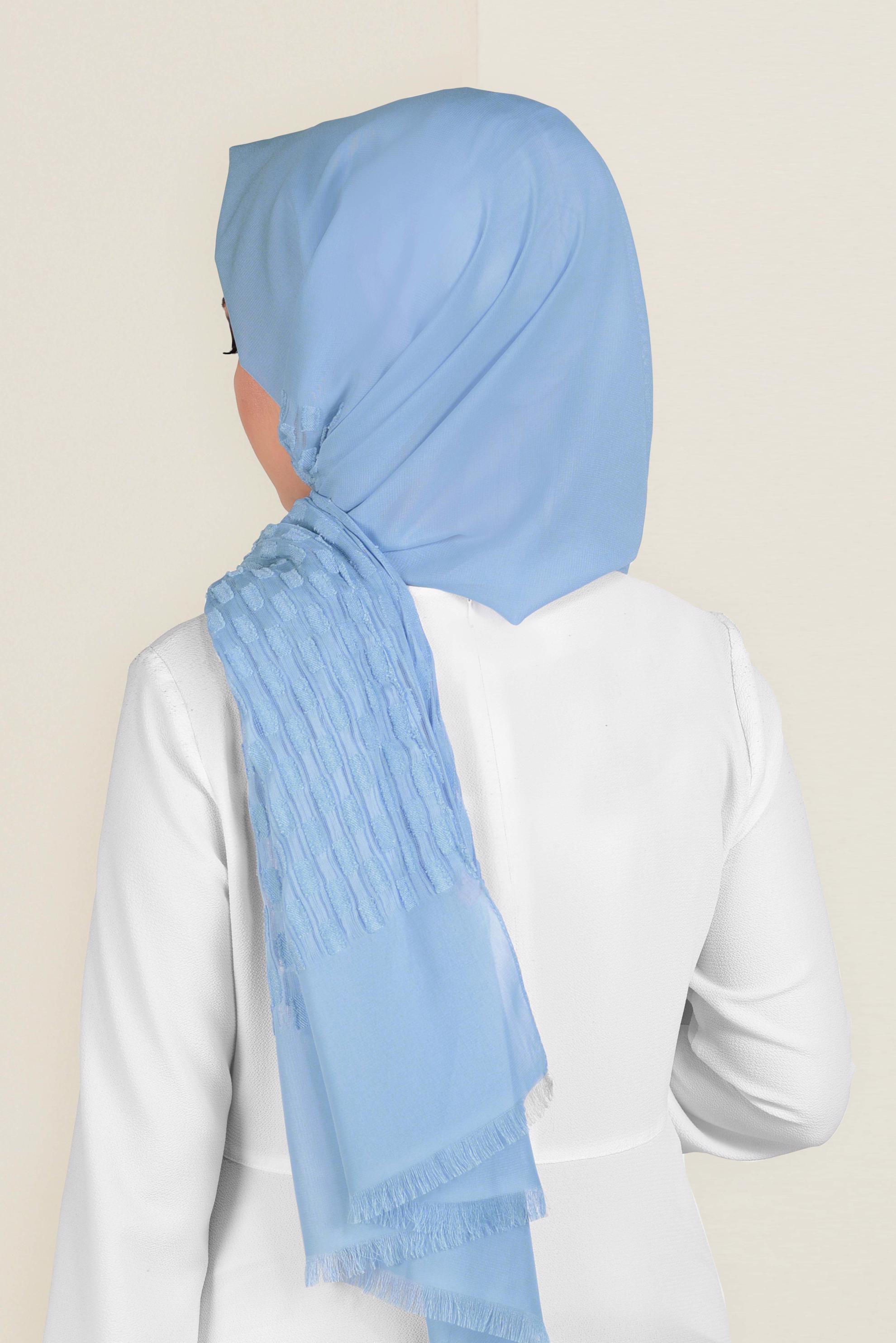 Tesettür giyim MAVİ 9912 ALVİNA GOFRE ŞAL