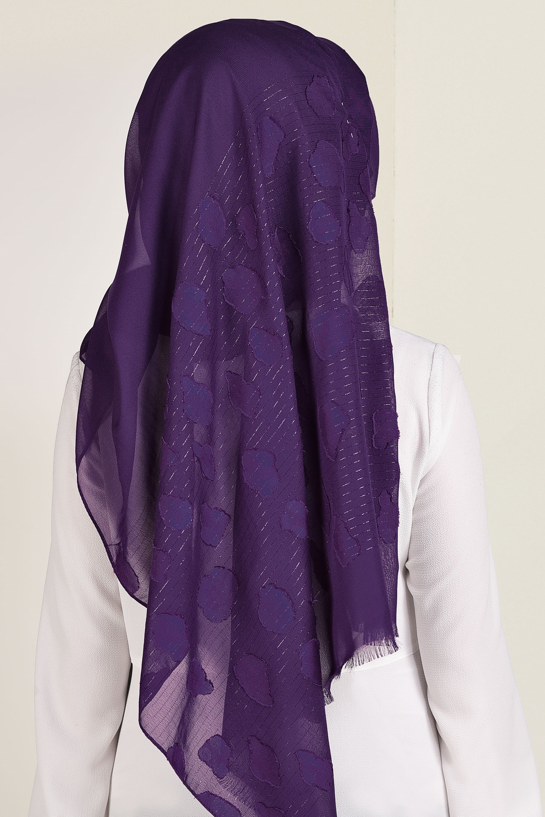 Tesettür giyim MOR 9913 ALVİNA SİMLİ ŞİFON ŞAL