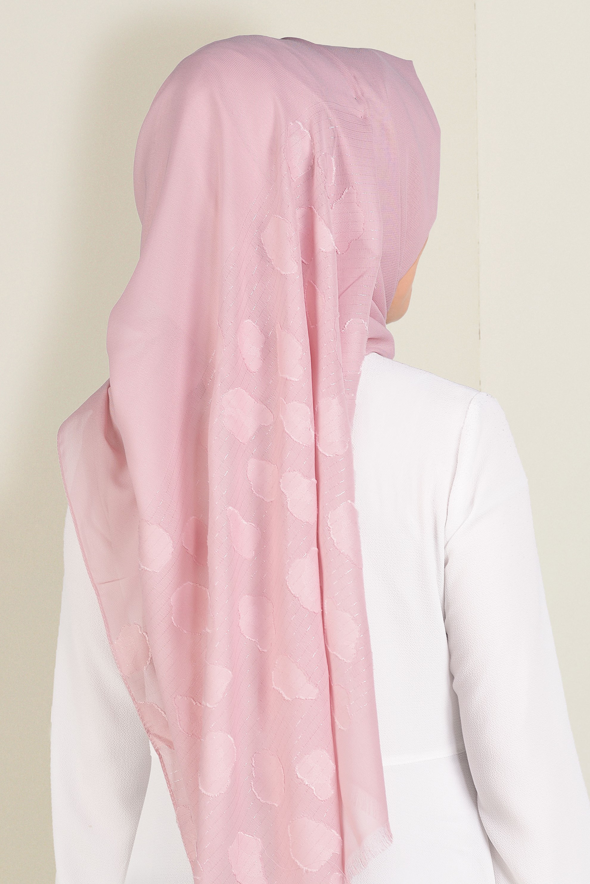 Tesettür giyim PUDRA 9913 ALVİNA SİMLİ ŞİFON ŞAL