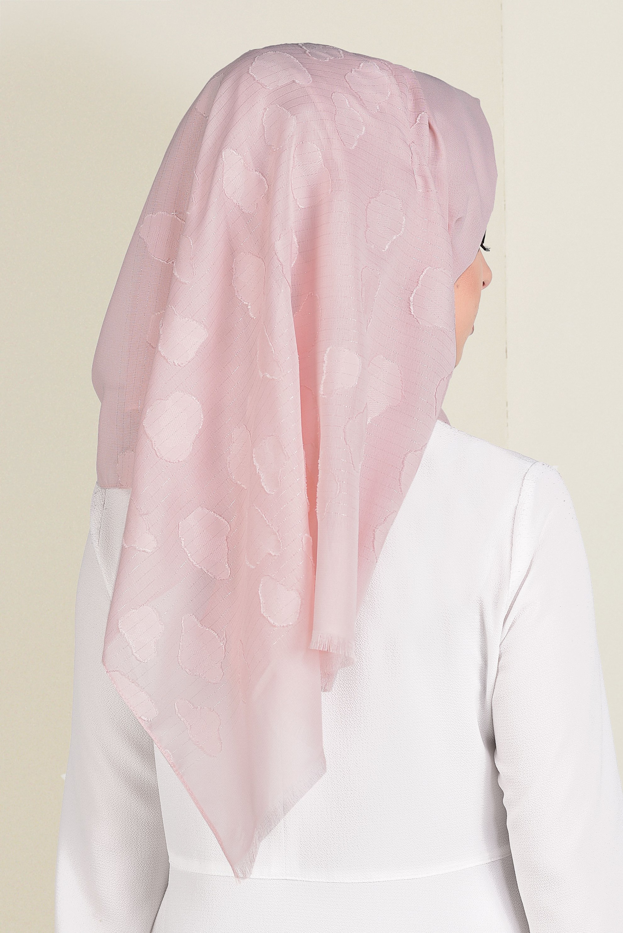 Tesettür giyim PUDRA 9913 ALVİNA SİMLİ ŞİFON ŞAL