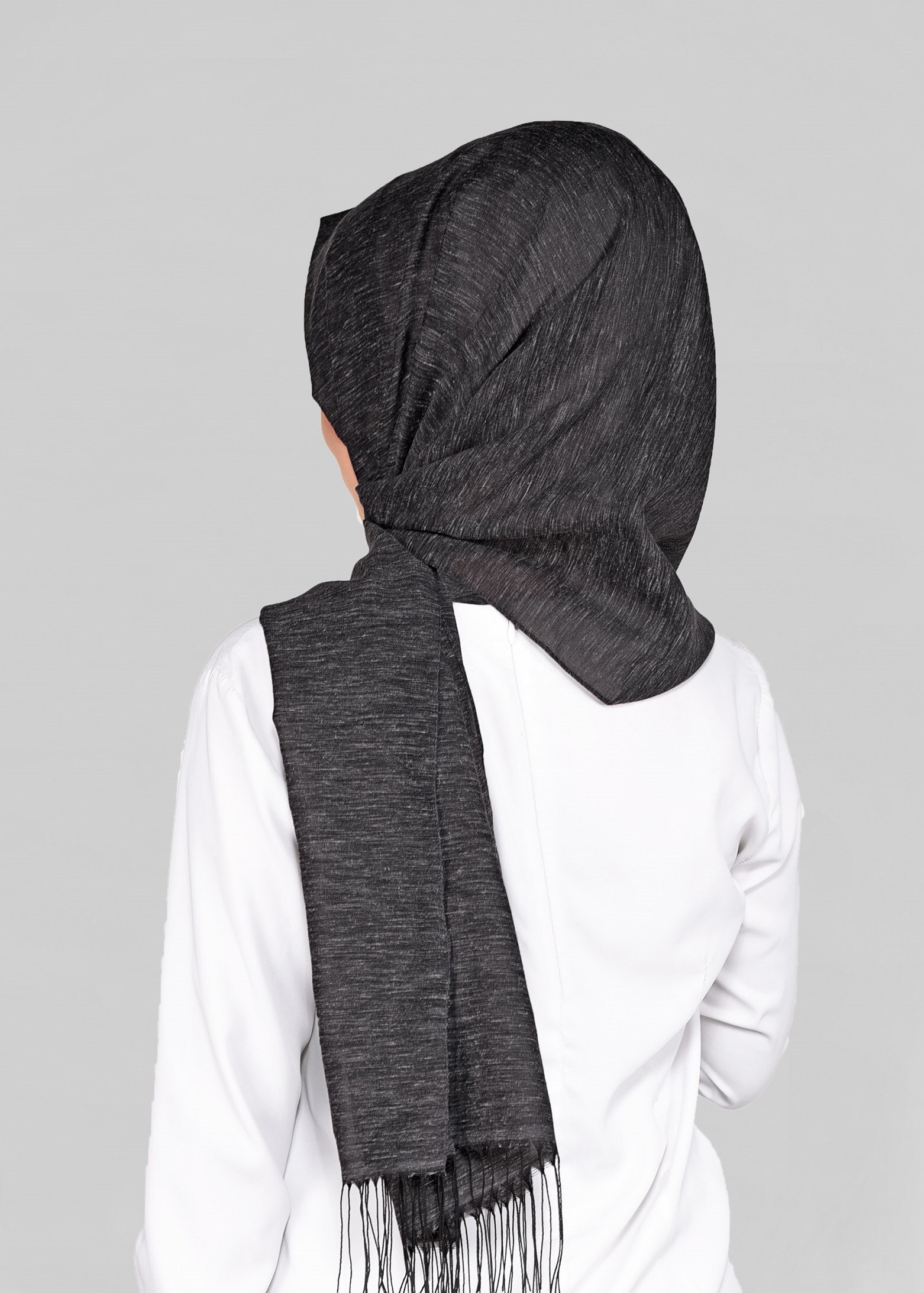 Tesettür giyim SİYAH 9914 ALVİNA KETEN  ŞAL