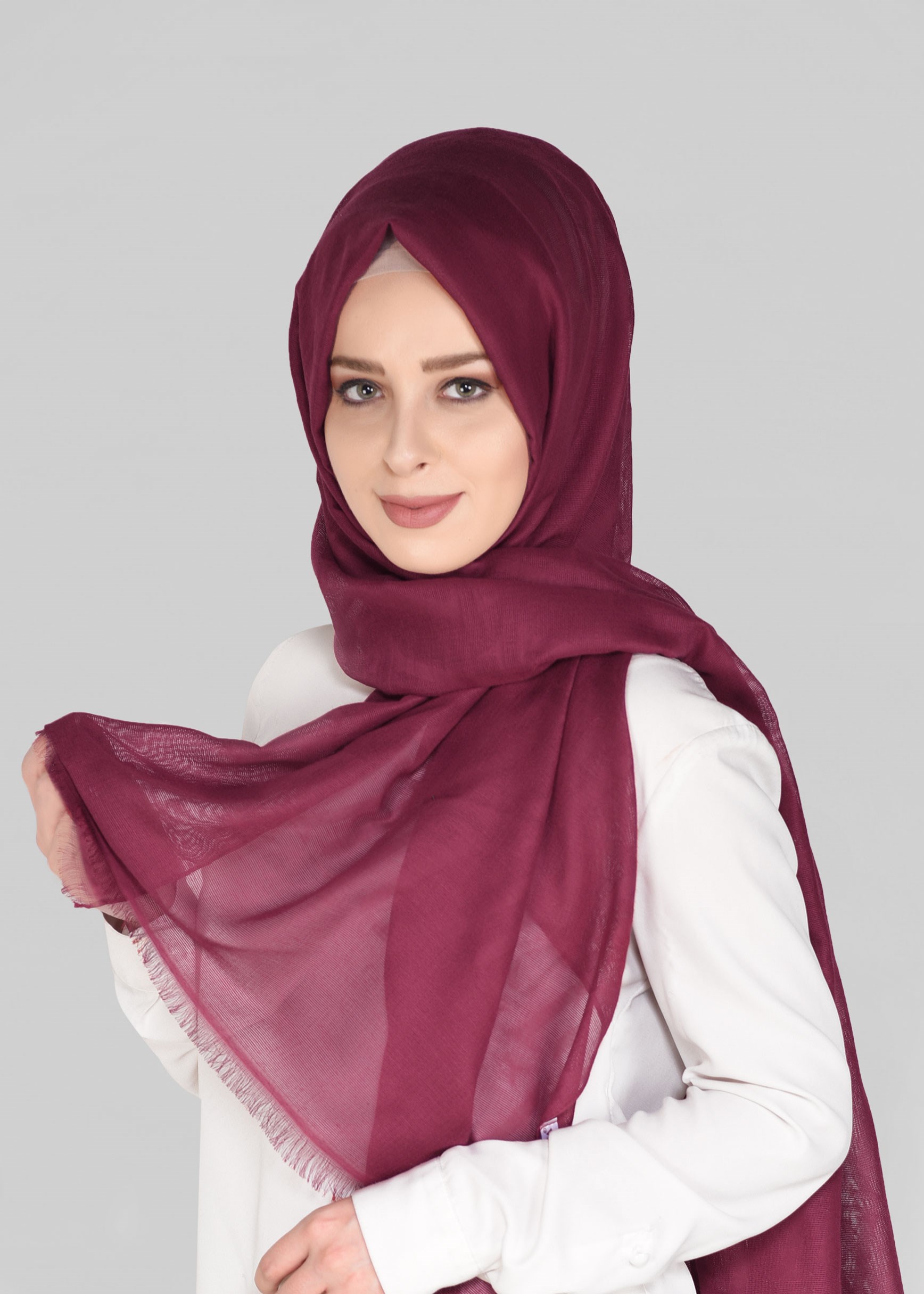 Tesettür giyim KIRMIZI 9915 ALVİNA LOGOLU  ŞAL