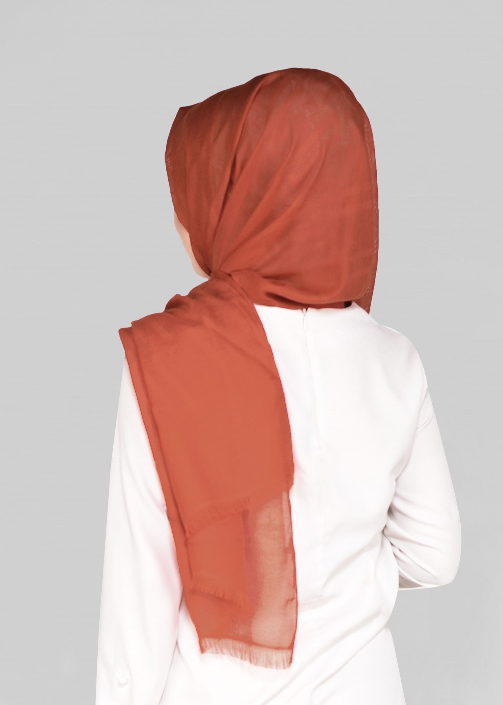 Tesettür giyim TURUNCU 9915 ALVİNA LOGOLU  ŞAL