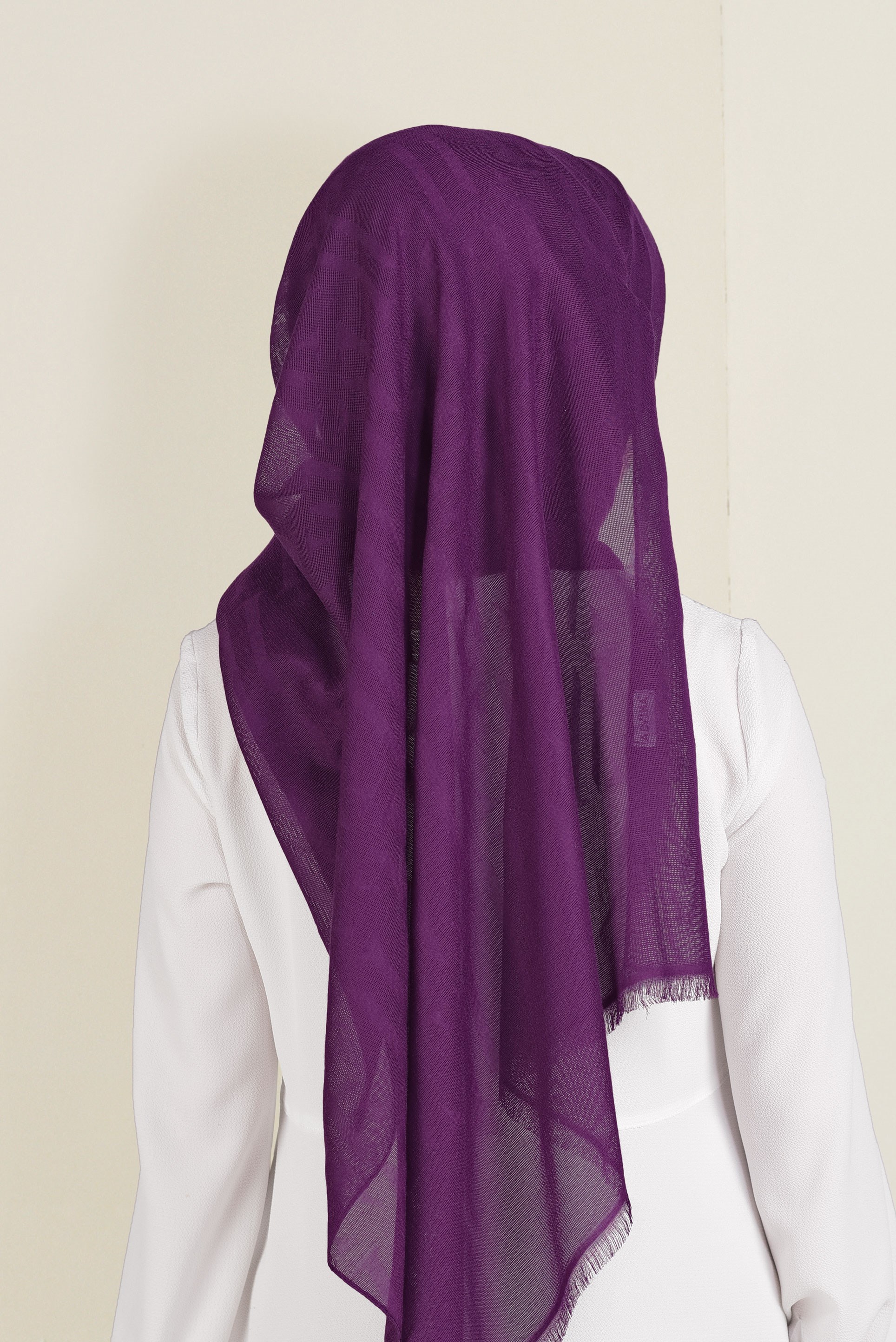 Tesettür giyim FUŞYA 9915 ALVİNA LOGOLU  ŞAL