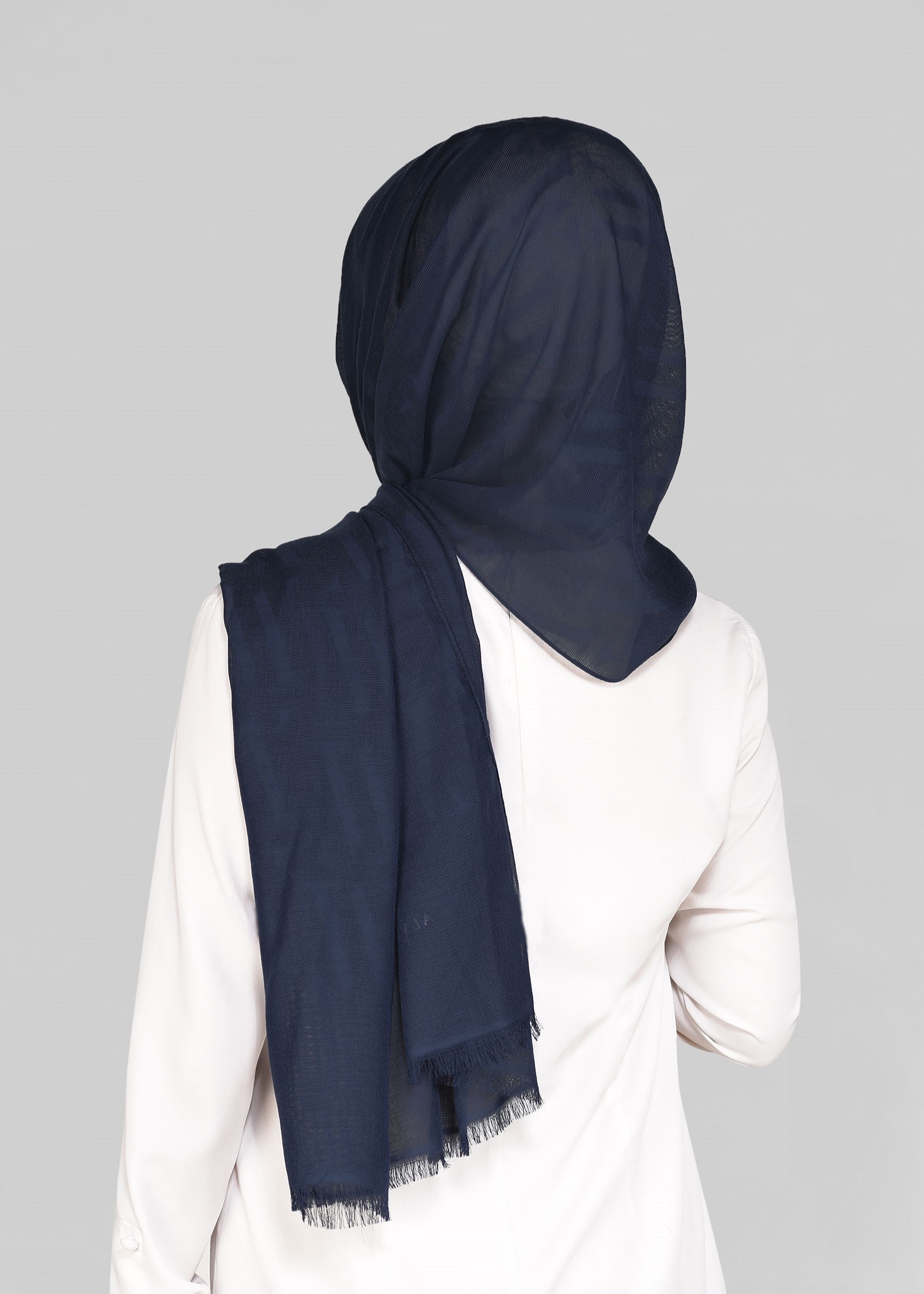 Tesettür giyim LACİVERT 9915 ALVİNA LOGOLU  ŞAL