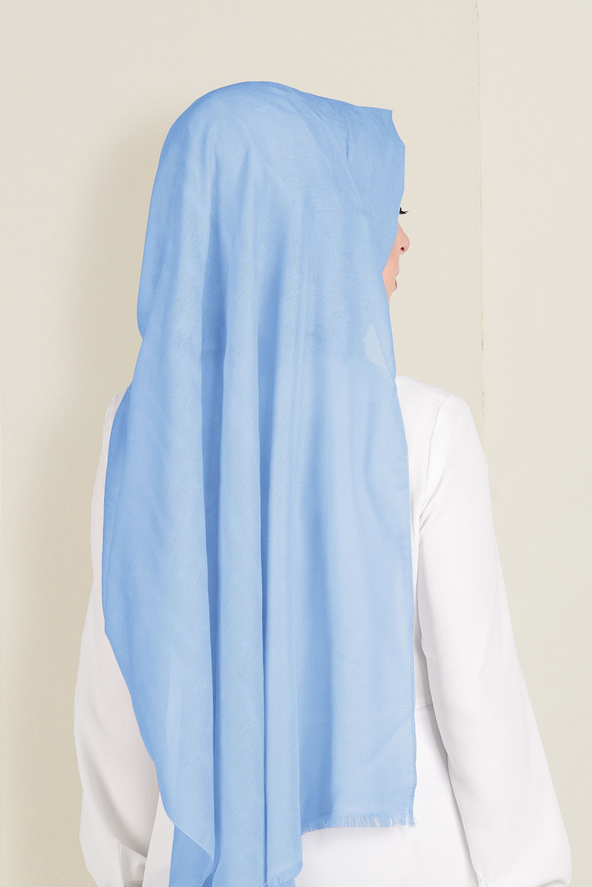 Tesettür giyim MAVİ 9915 ALVİNA LOGOLU  ŞAL