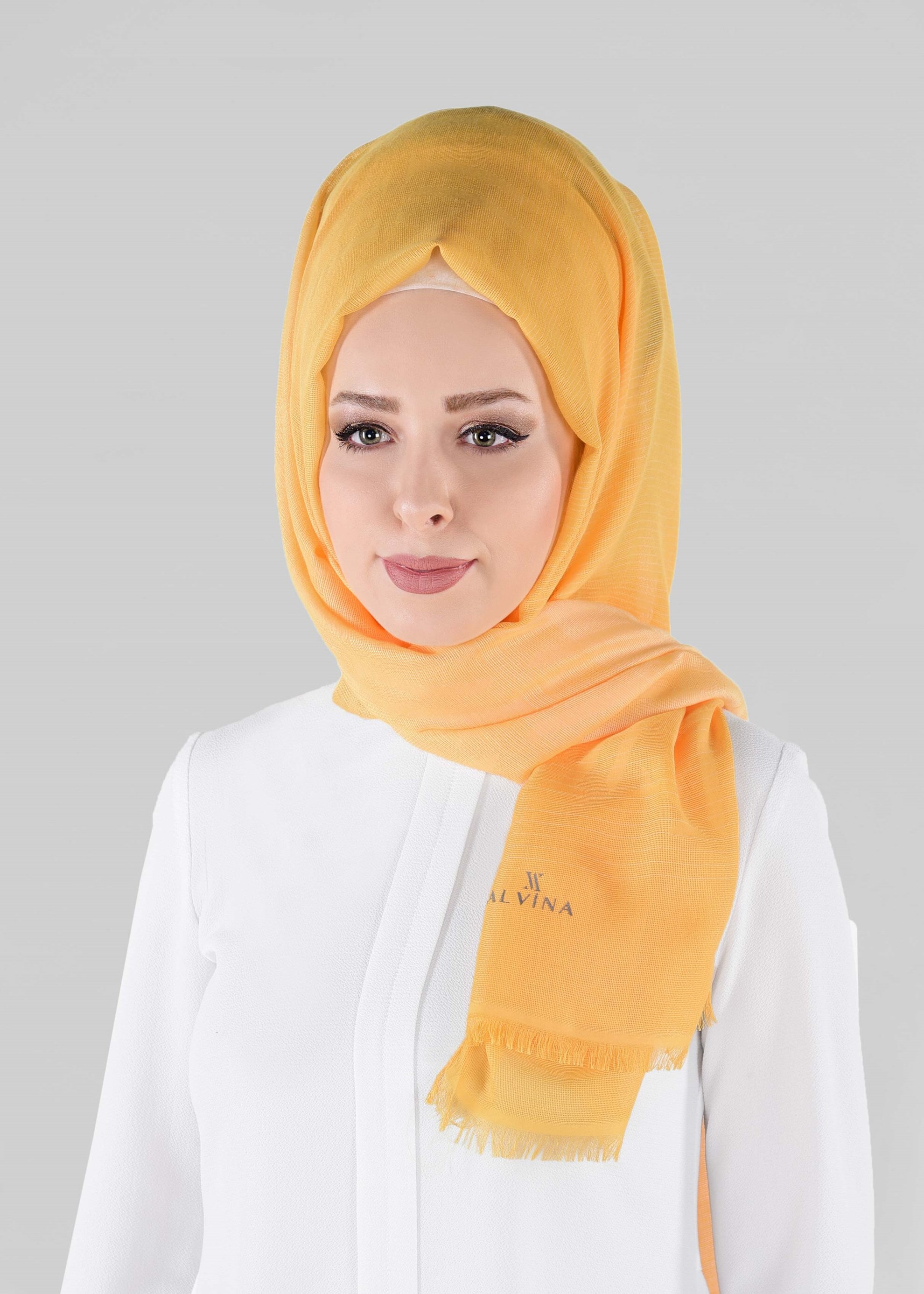 Tesettür giyim SARI 9917 ALVİNA ÇİZGİLİ ŞAL