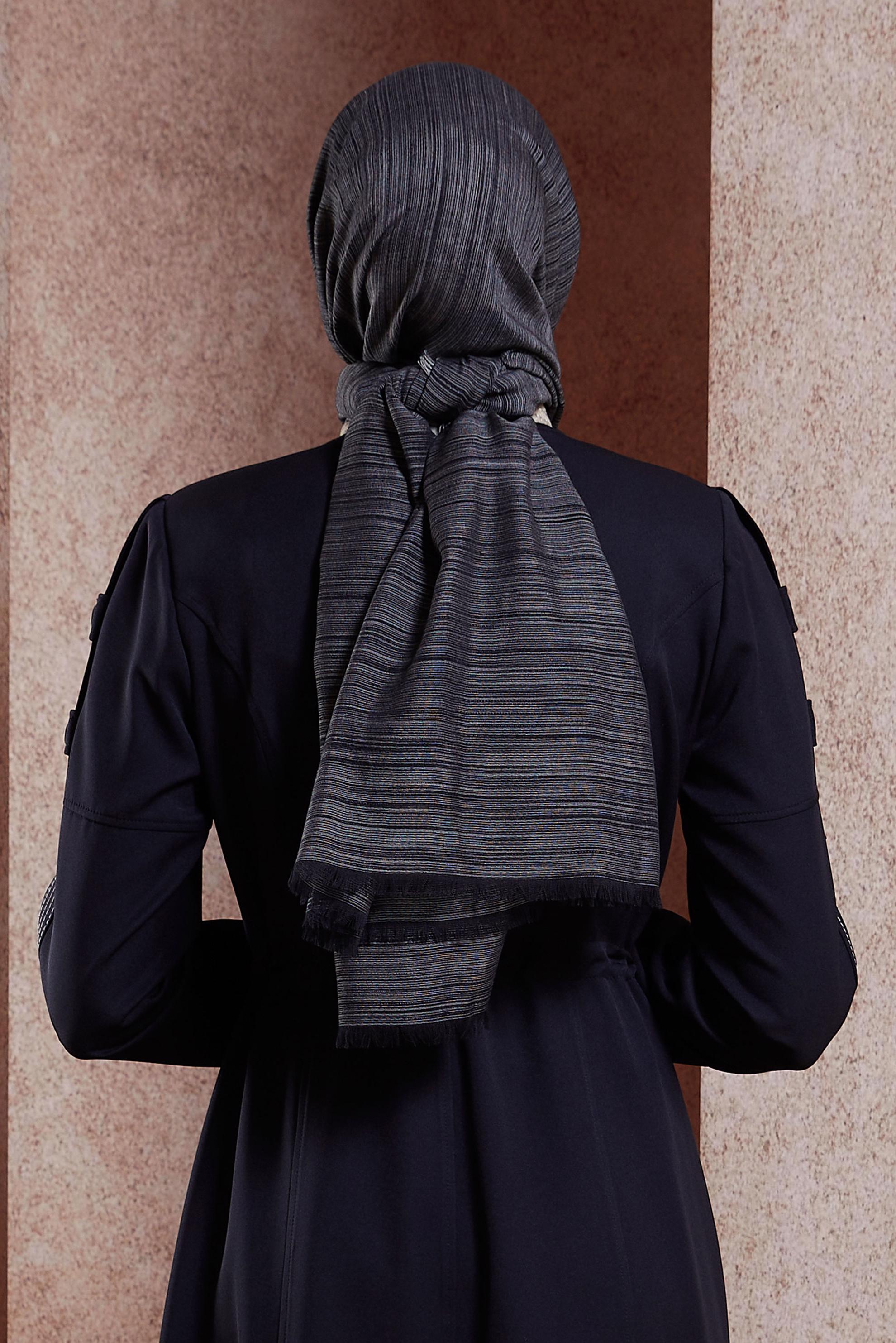 Tesettür giyim SİYAH ALVİNA ŞAL 9918