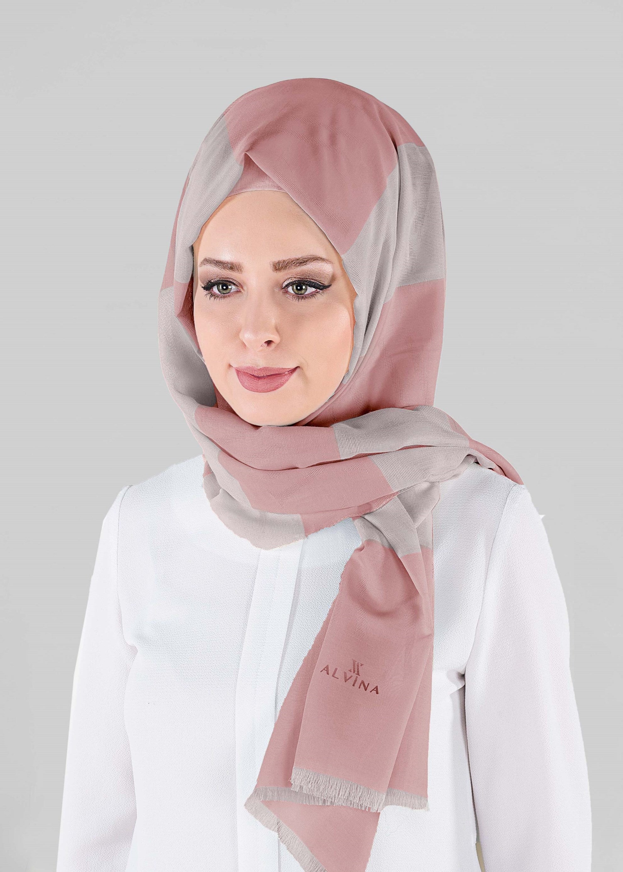 Tesettür giyim GRİ 9919 ALVİNA  ŞAL
