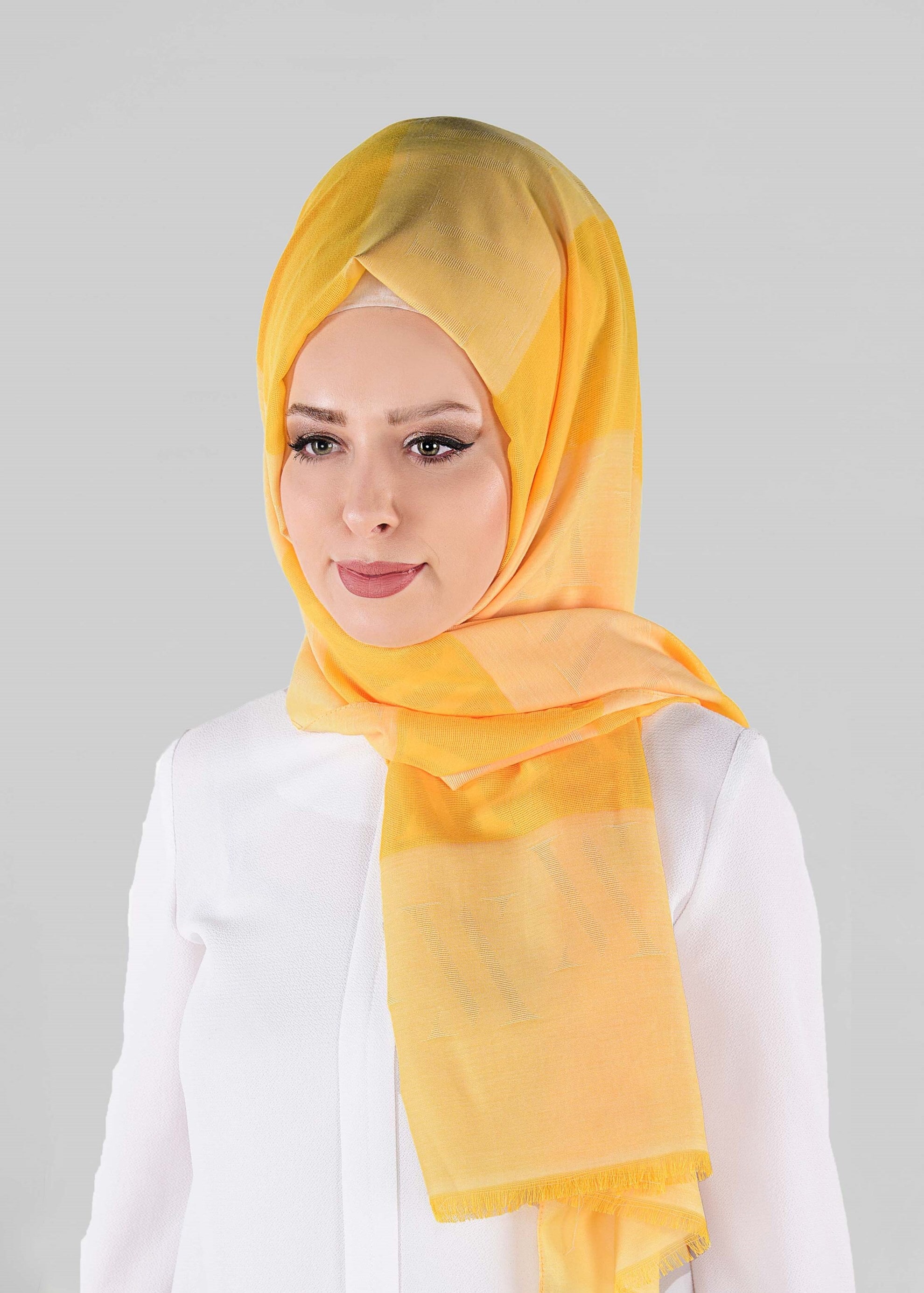 Tesettür giyim SARI 9919 ALVİNA  ŞAL