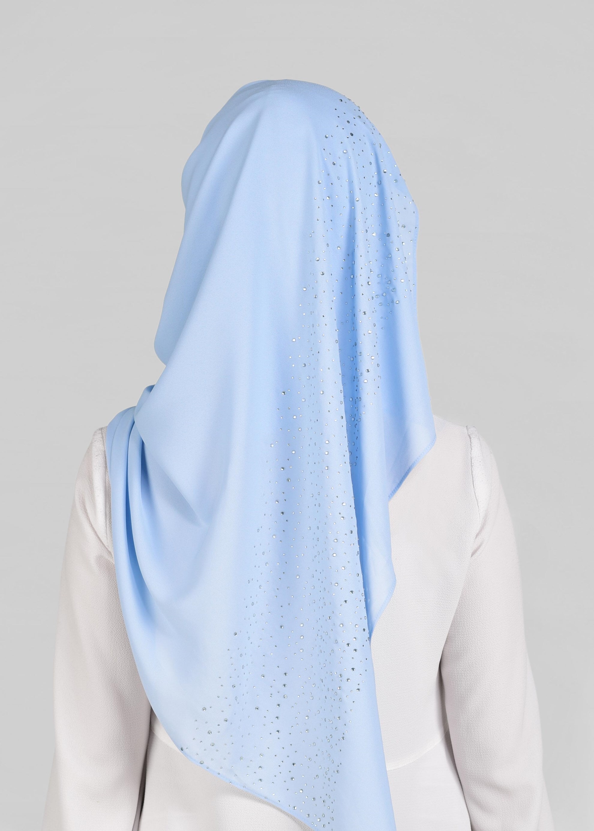 Tesettür giyim MAVİ 9920 ALVİNA ŞİFON TAŞLI ŞAL