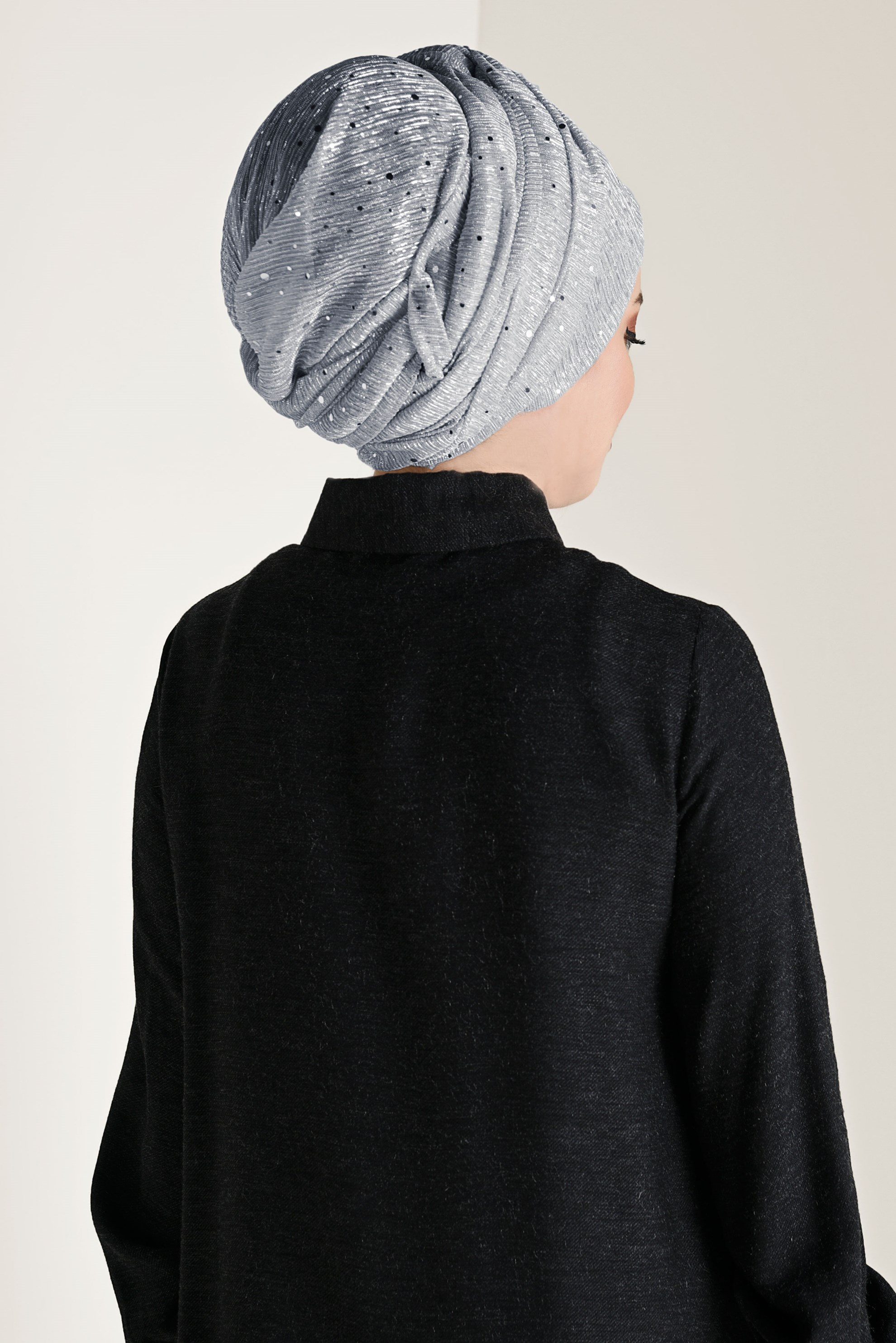 Tesettür giyim GRİ 9921 ALVİNA SİMLİ PULLU ŞAL